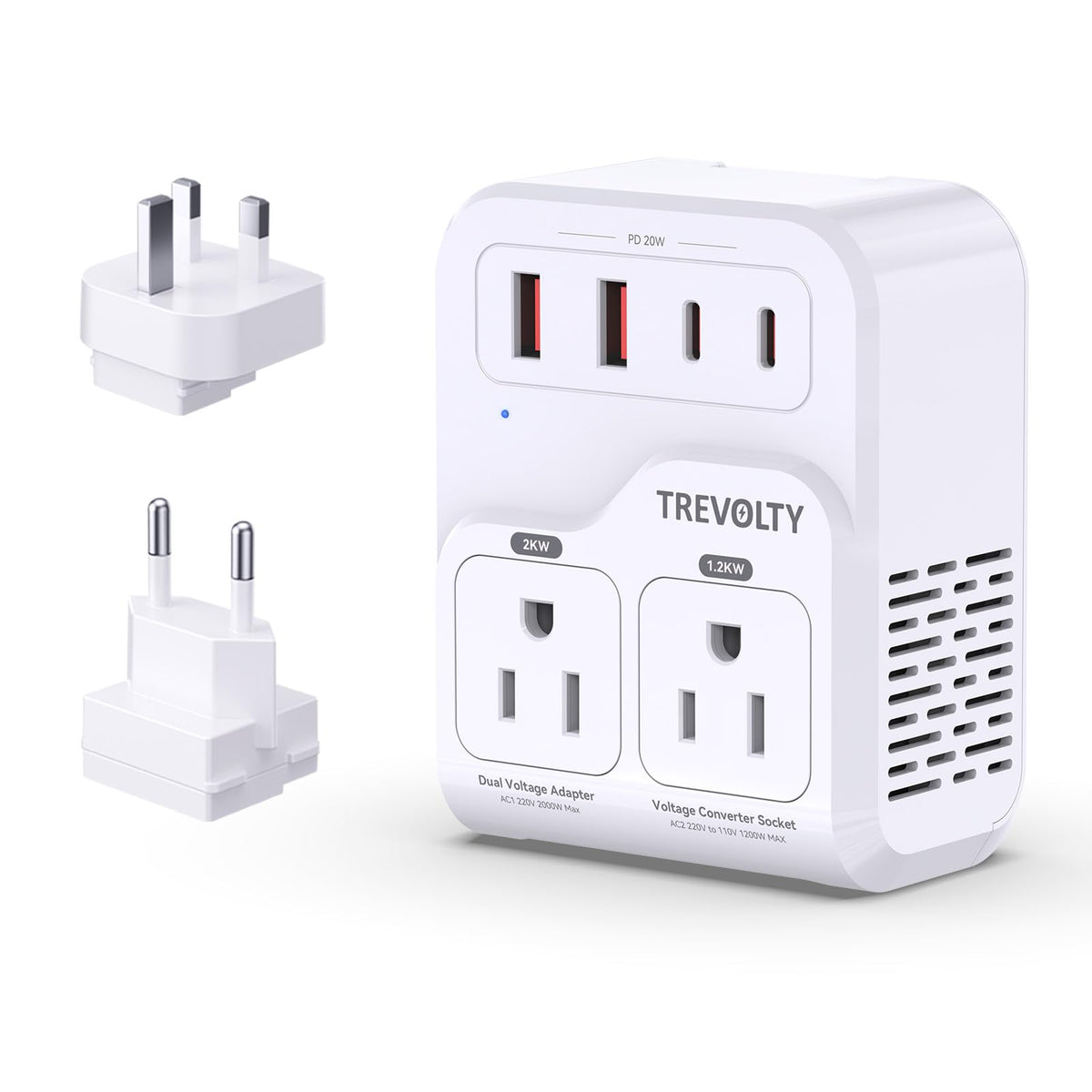 2000W Voltage Converter US to Europe for Hair Dryers 7 in 1 - TREVOLTY Official Imagery - 2