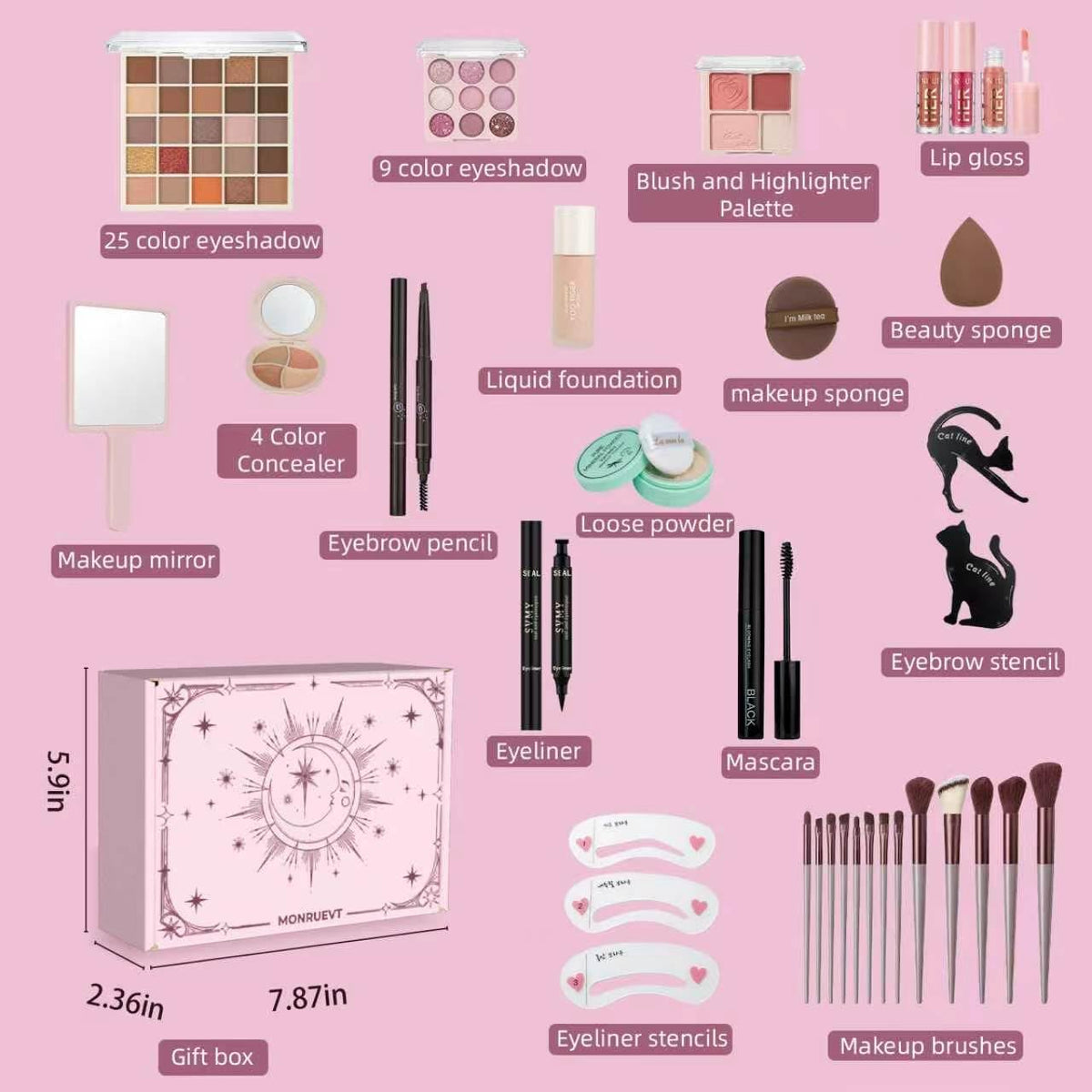 MONRUEVT All in One Makeup Set for Women Full kit Makeup Kit - MONRUEVT Official Imagery - 3