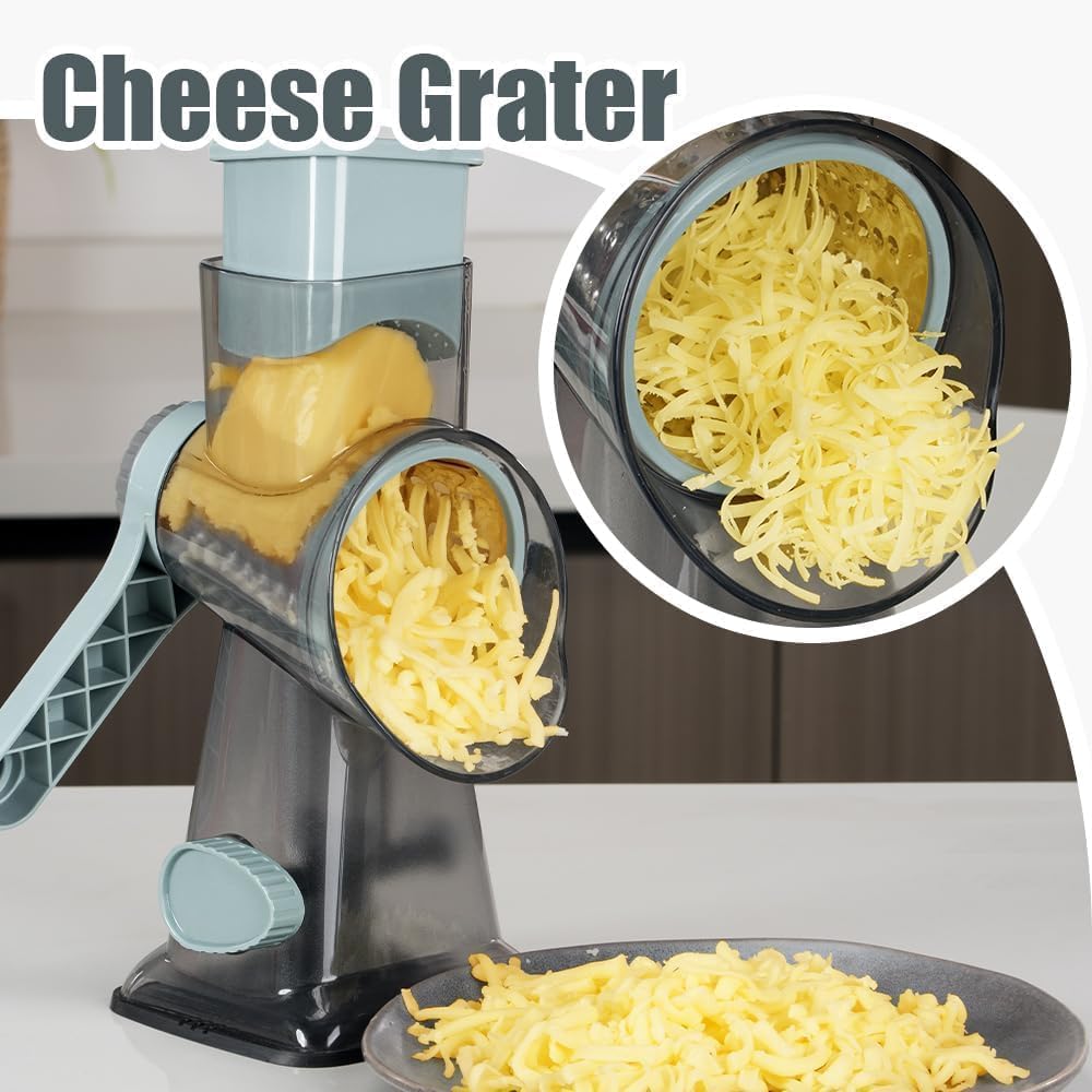 KEOUKE Rotary Cheese Grater Hand Crank Transparent - Shredder Sli by KEOUKE - Angle View 7
