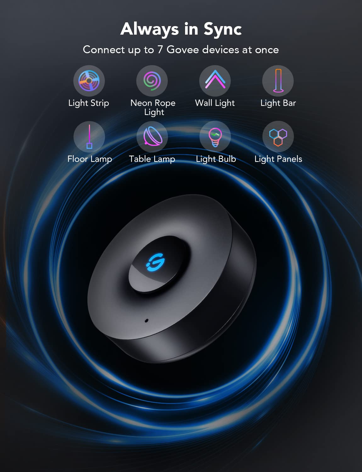 Govee Music Sync Box Bluetooth Group Control 7 Devices - Premium Selection Official Imagery - 3