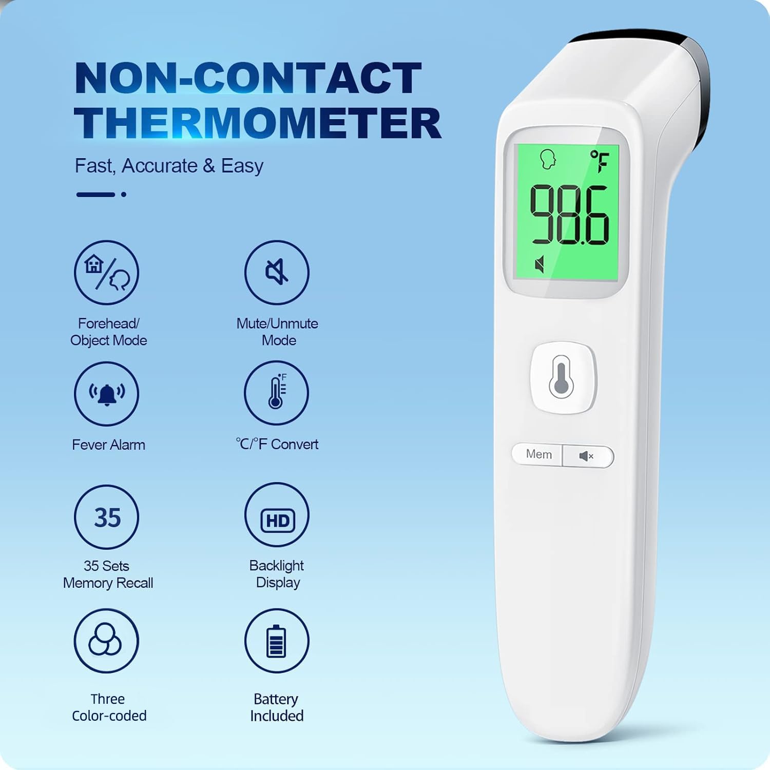 GoodBaby No-Touch Thermometer for Adults and Kids, Accurate Digital Ba - View 2