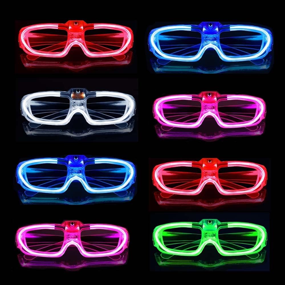 25 Packs LED Glasses Mardi Gras Party Supplies 5 Neon Colors - BouQuw Official Imagery - 1