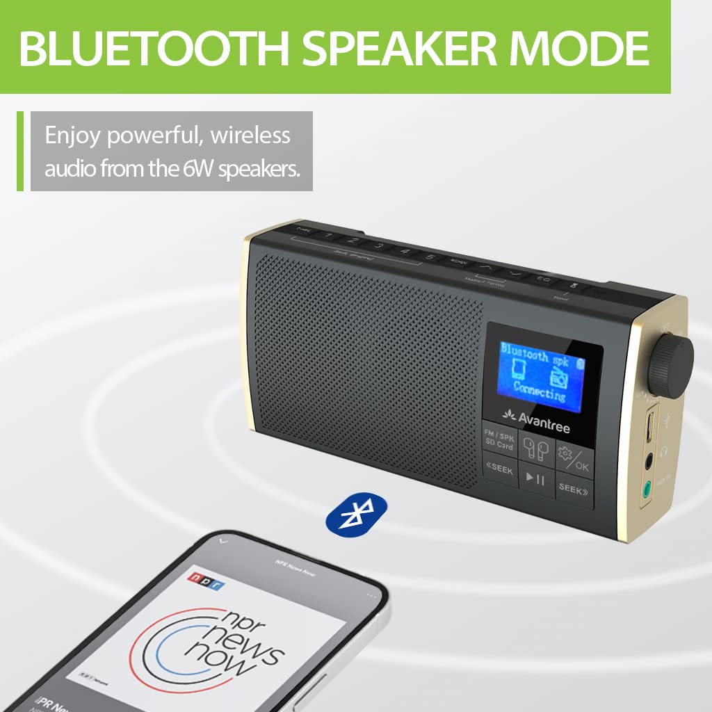 Avantree Soundbyte T FM Radio Bluetooth Speaker Transmitter