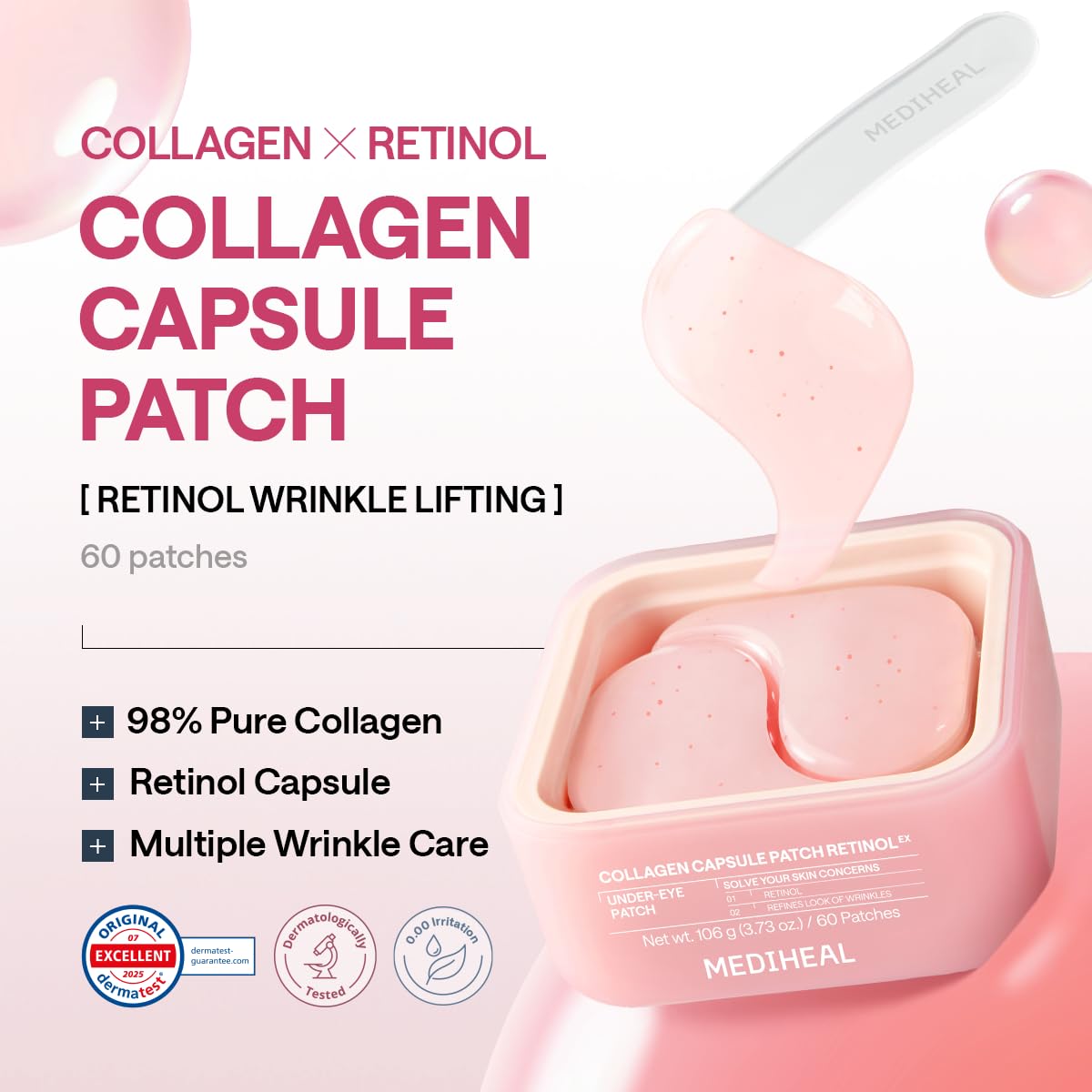 MEDIHEAL Retinol Collagen Capsule Eye Patches Wrinkles - MEDIHEAL Official Imagery - 4