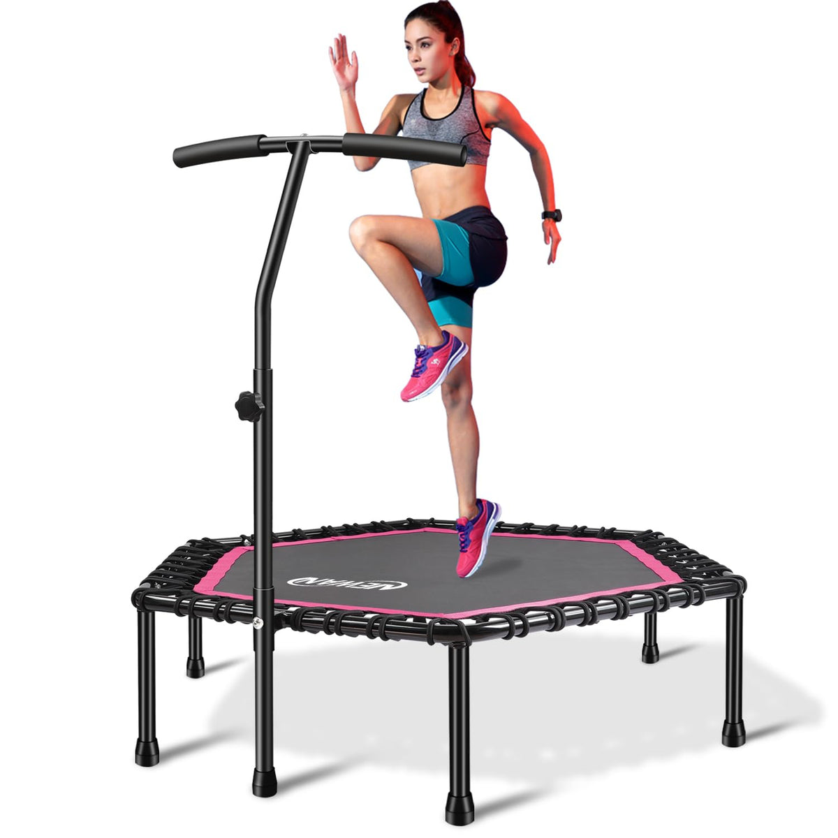 Newan 48 Fitness Trampoline with Adjustable Handle Bar - NEWAN Official Imagery - 2