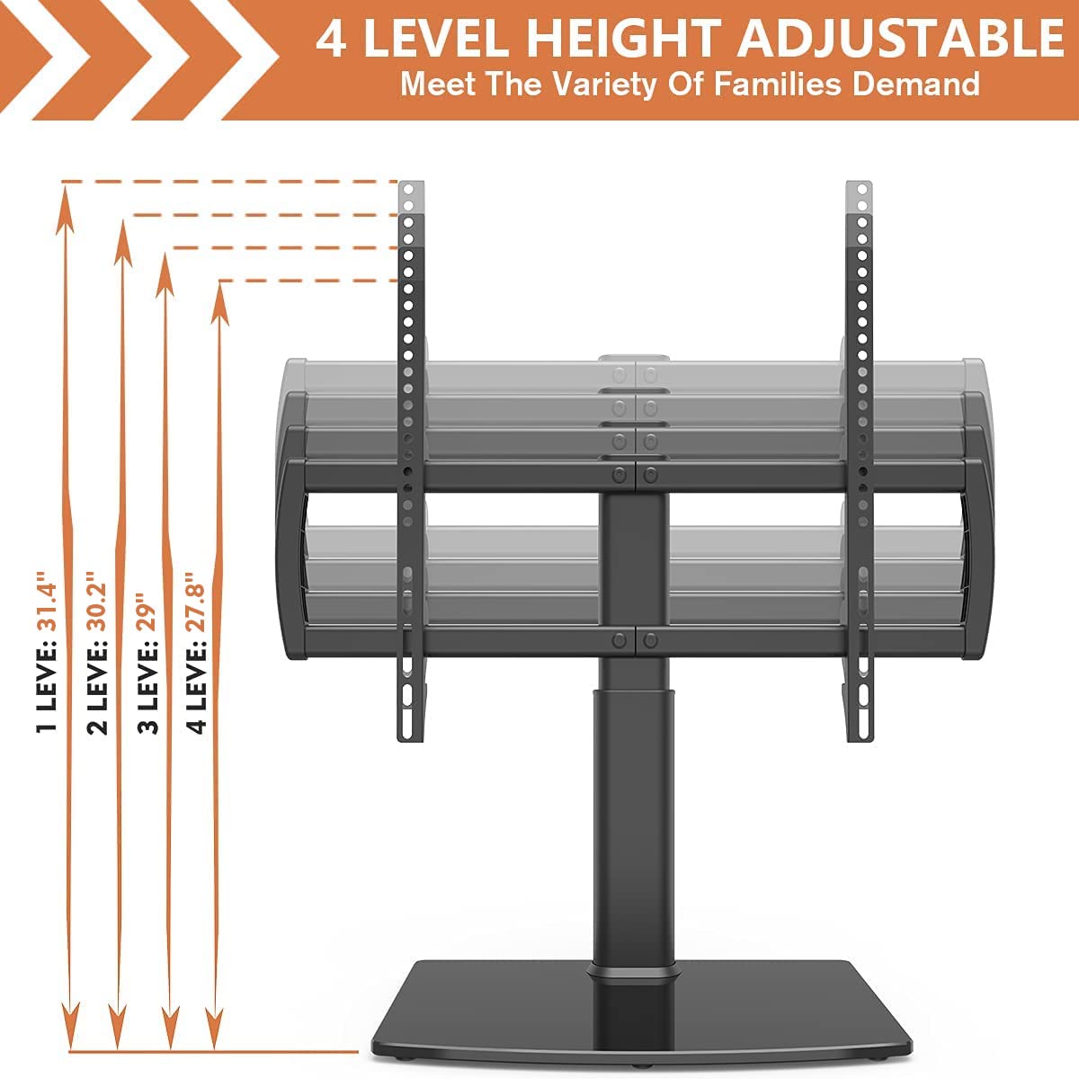 Universal Tabletop TV Stand with Wall Mount for 32 to 70 - Hemudu Official Imagery - 4