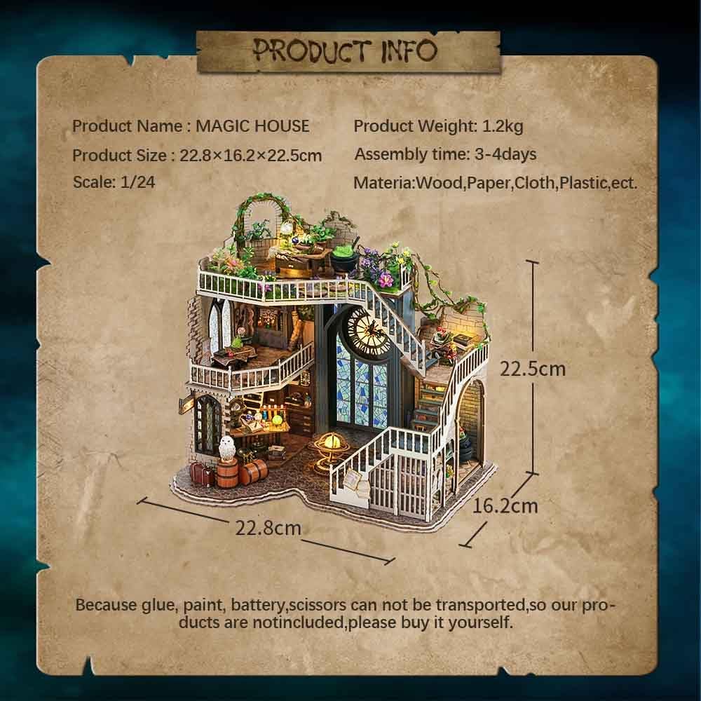 Cutebee DIY wooden dollhouse miniature kit with tiny furniture and detailed interior, perfect for crafting and display.