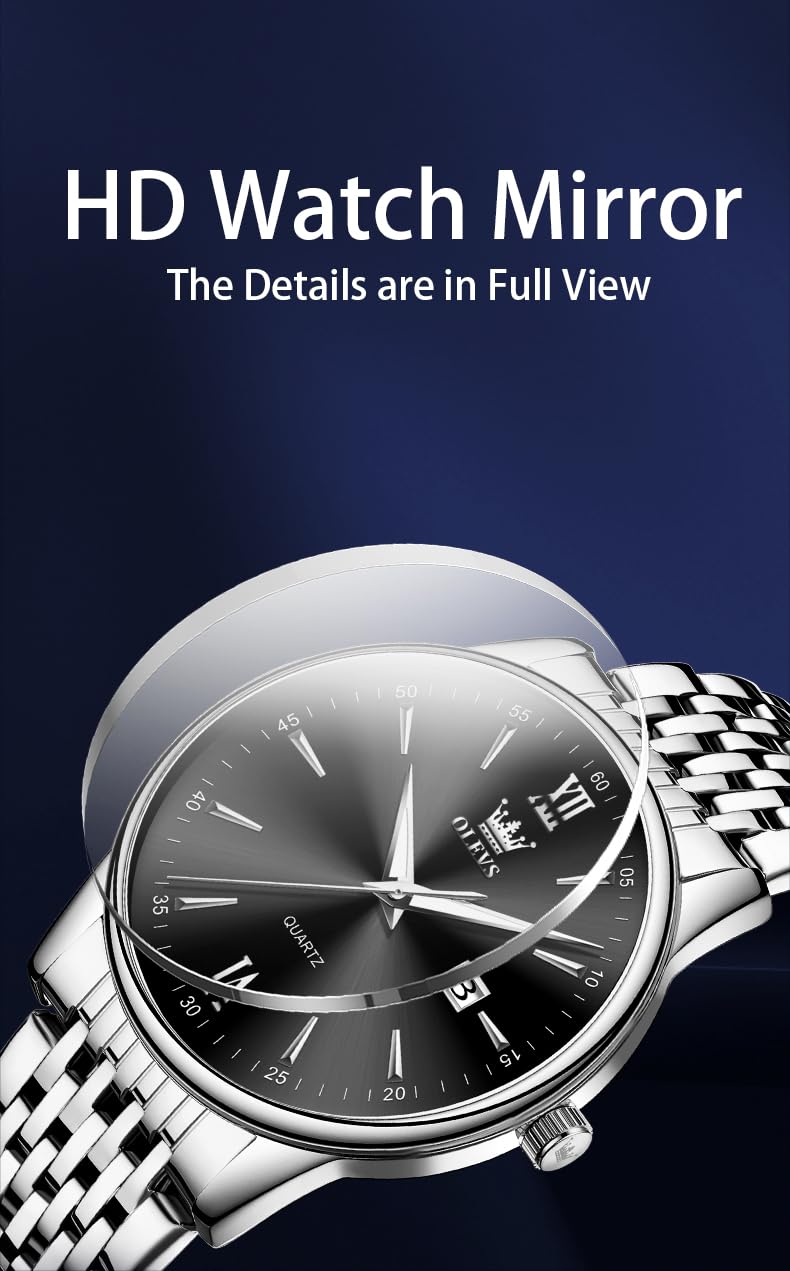 OLEVS Watches for Men Luxury Stainless Steel 30M Waterproof Quartz Dre - View 7