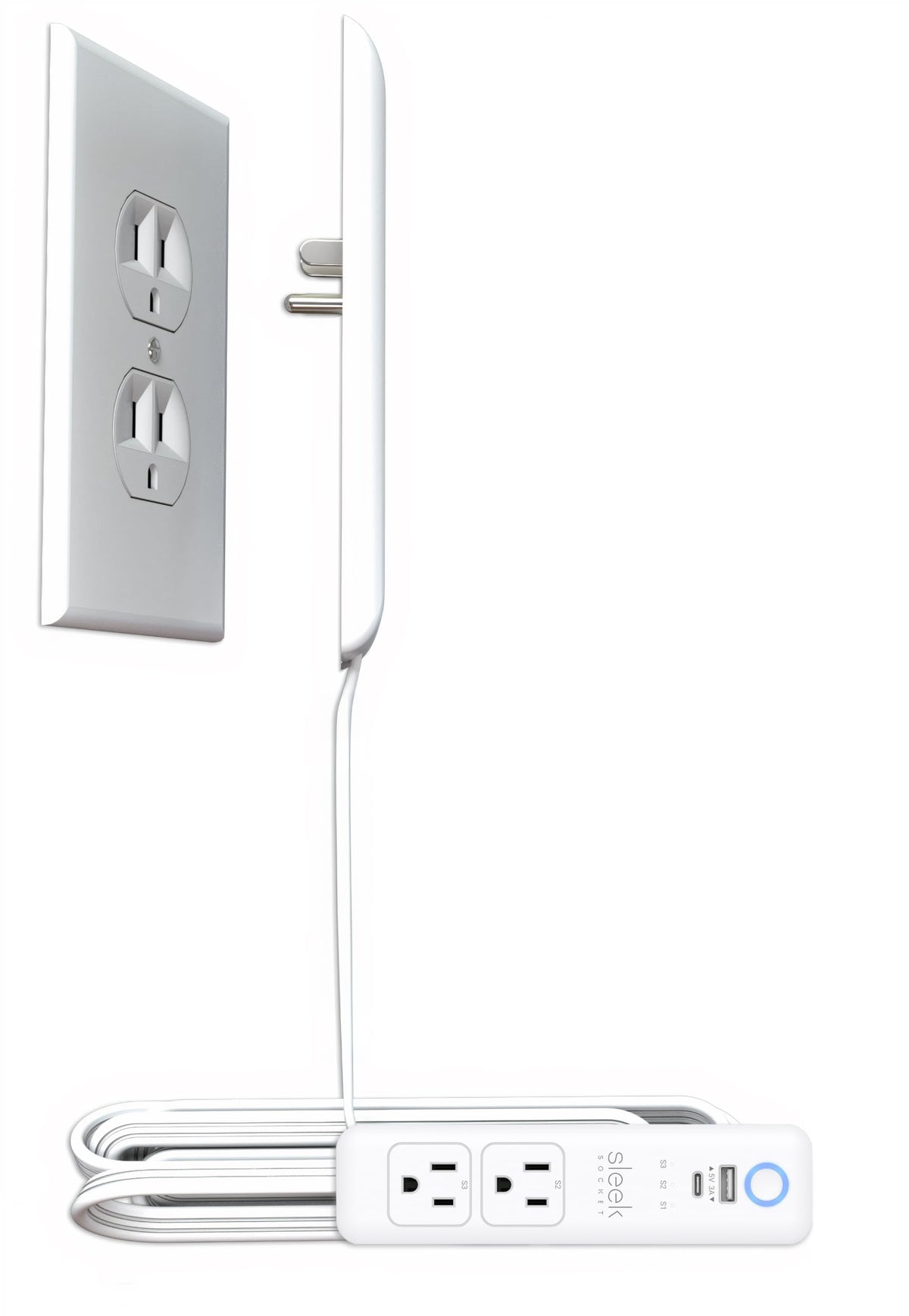 Smart Sleek Socket Universal Outlet Concealer with Wi Fi - sleek socket Official Imagery - 1
