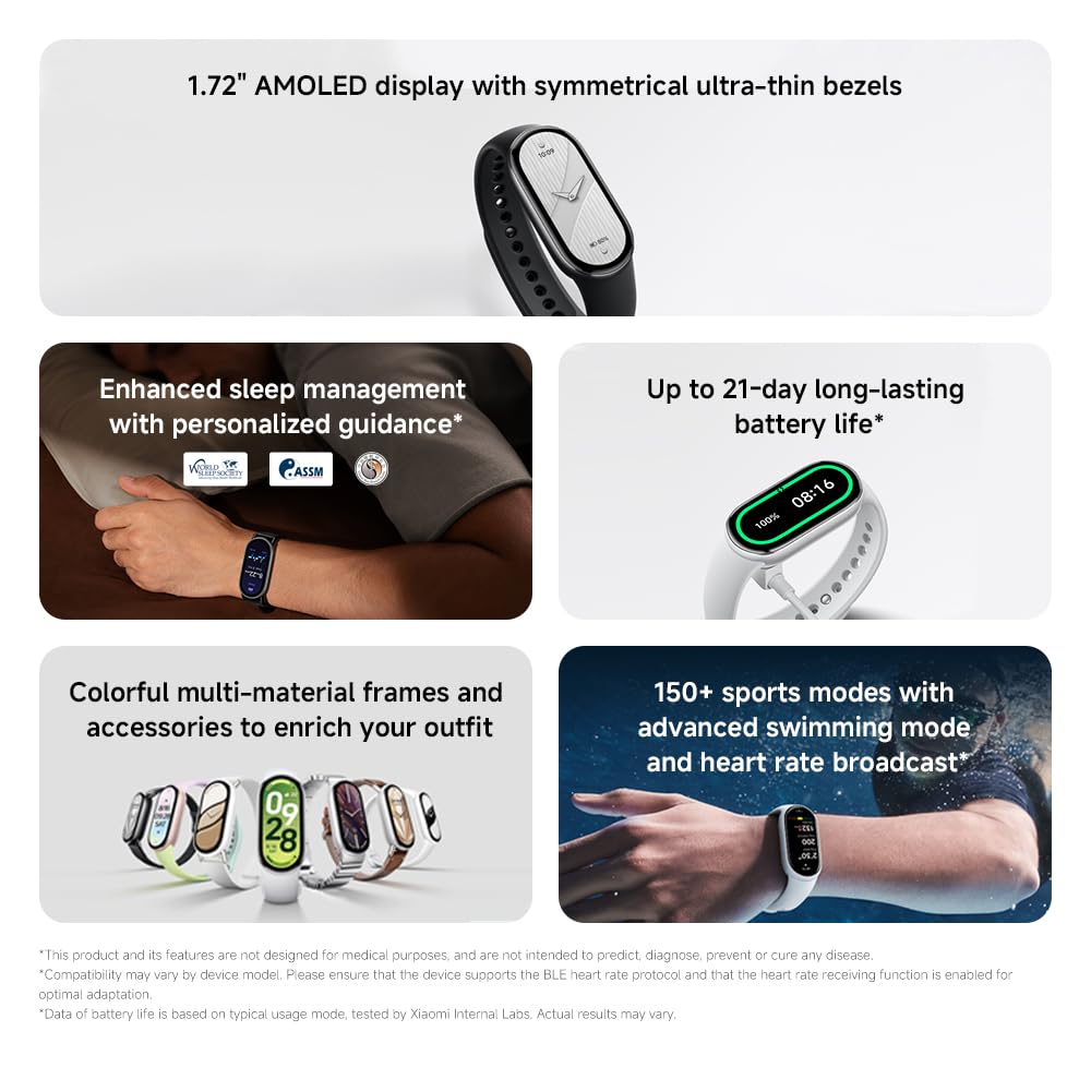 XIAOMI Mi Smart Band 10   Global Version - 1.72" AMOLED Display | 21 D - View 3