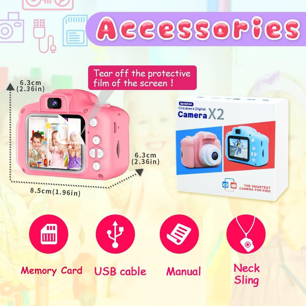 Upgraded Kids Selfie Camera HD Digital Video Camera for Kids - Seckton Official Imagery - 8