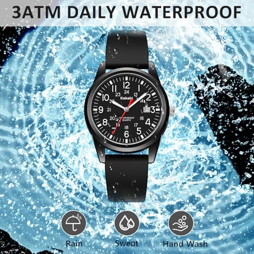 Men's Easy to Read Watch, Unisex Military Sport Analog Quartz - Product Imagery