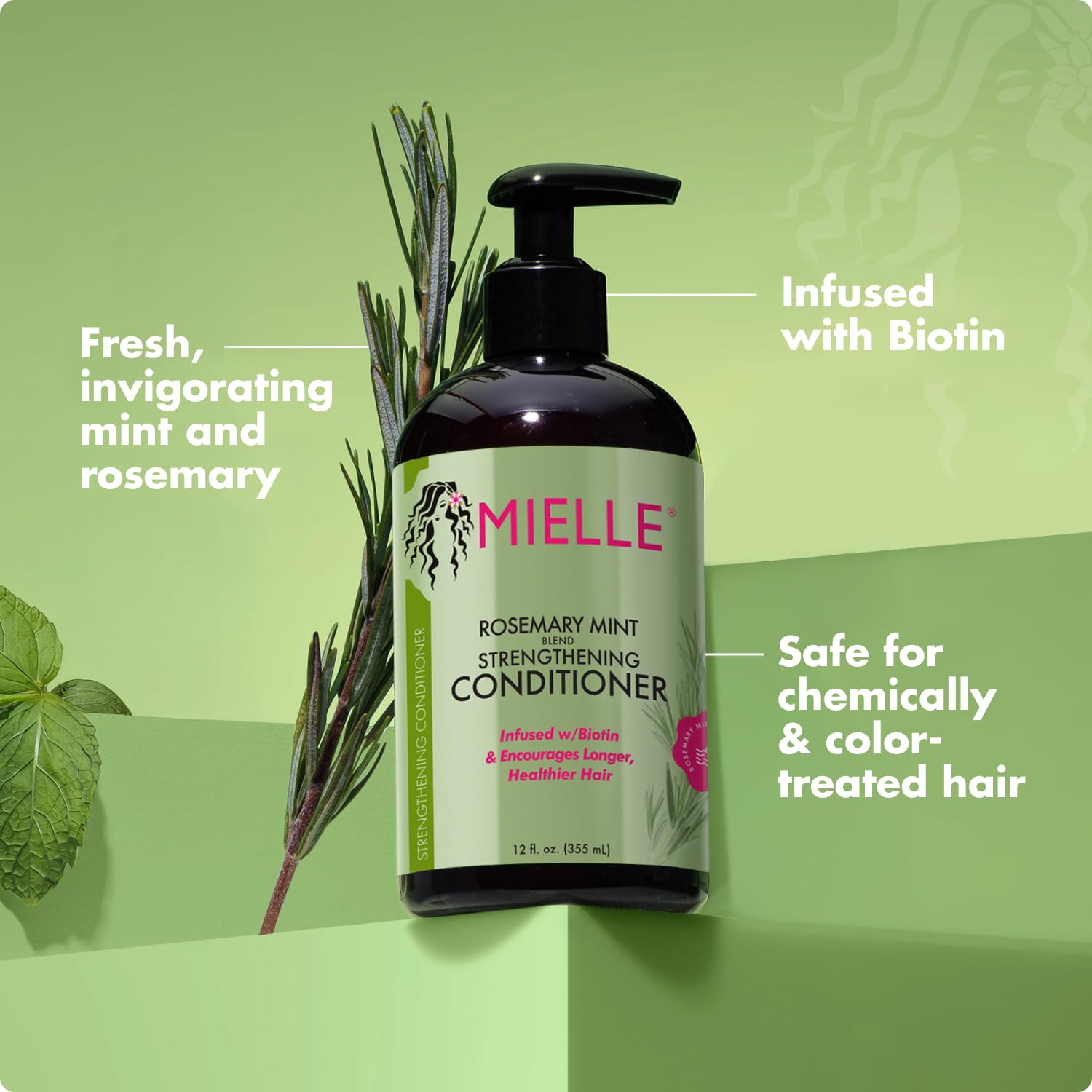 Mielle Organics Rosemary Mint Strengthening Hair Conditioner & Men - Biotin - Mielle Organics Official Product View 5
