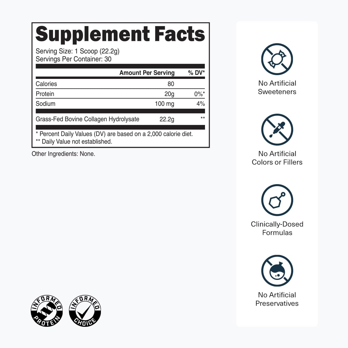 Grass Fed Collagen Peptides Powder - Transparent Labs Official Imagery - 4