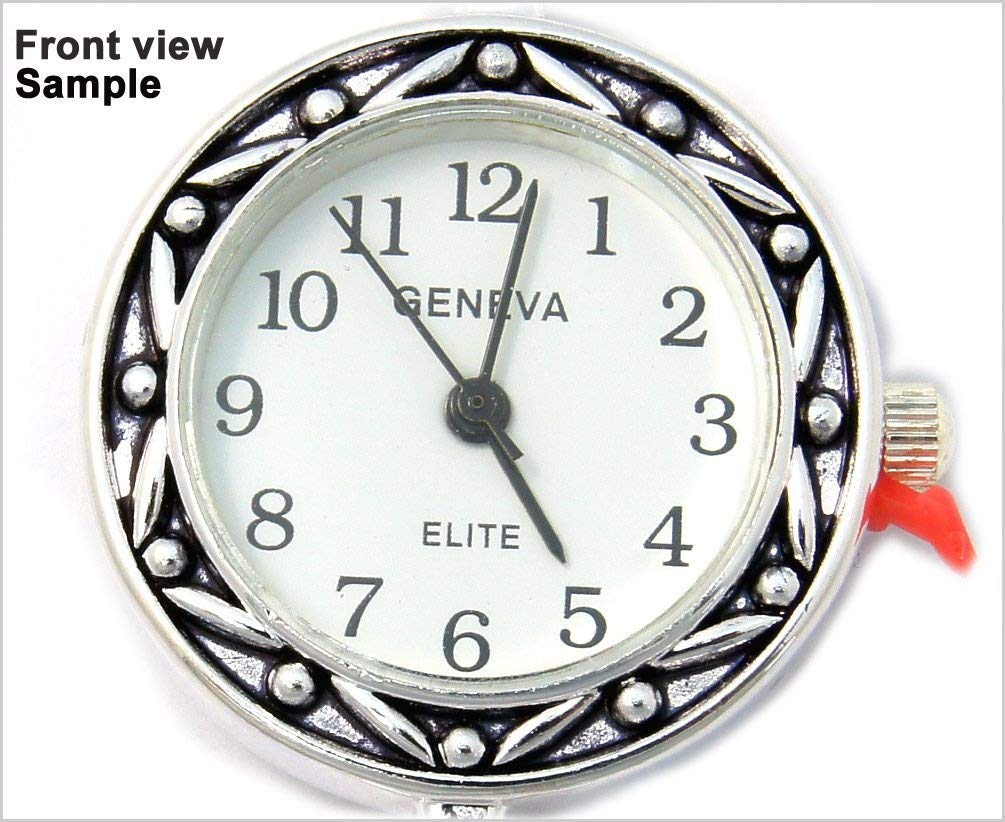 10 Mix Silver Tone Geneva Elite Watch Faces for Beading - Geneva Official Imagery - 5