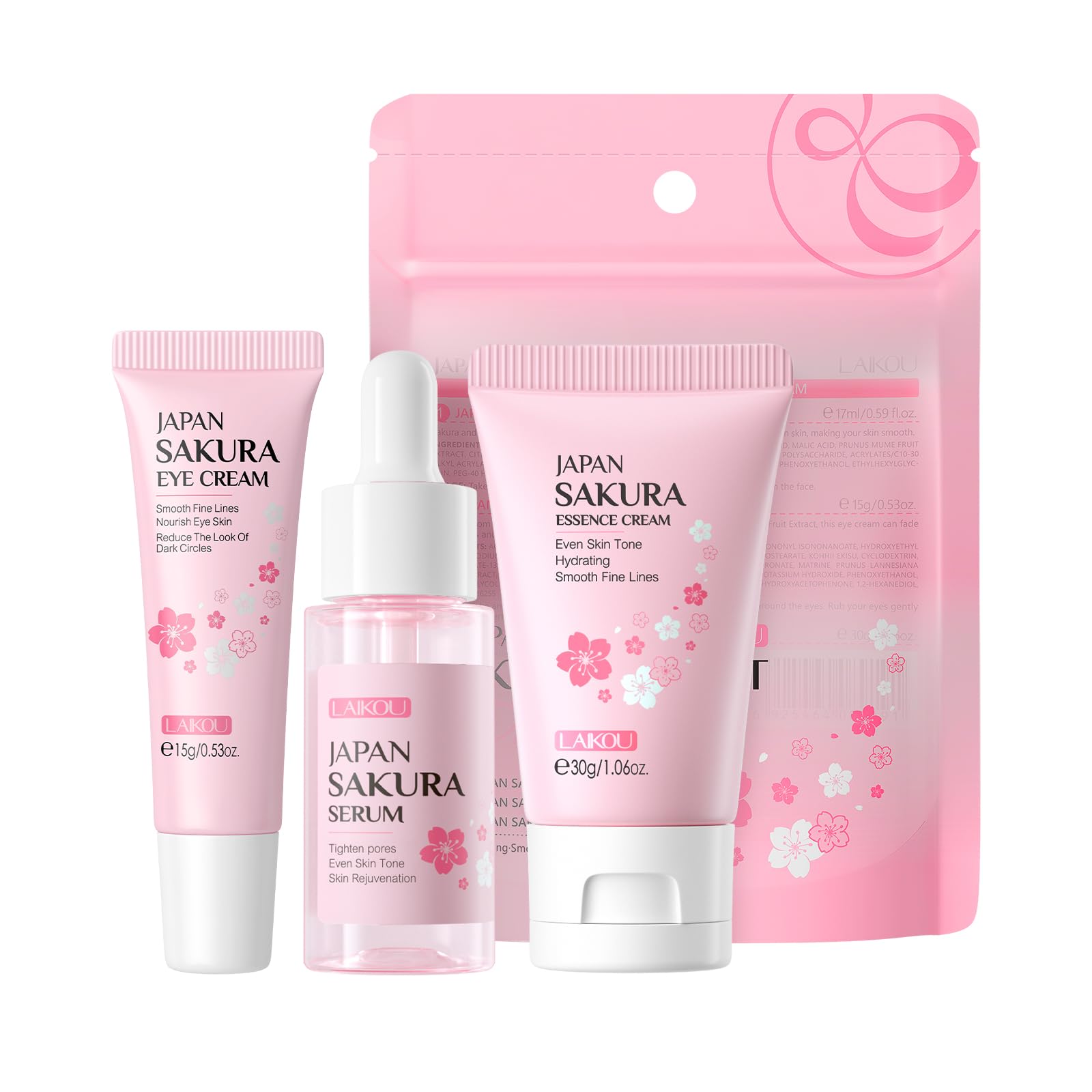 LAIKOU Skin Care Set JAPAN SAKURA Women Beauty Gift Sets Skin Care Kit 5pcs - LAIKOU Official Product View 9