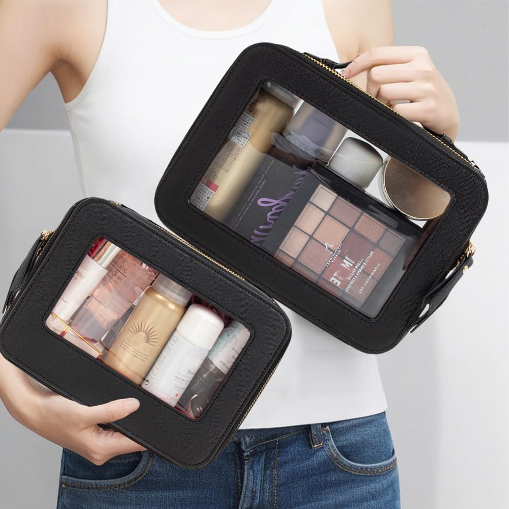 Travel Clear Makeup Bag Set TSA Approved Cosmetic Bag Case - FFpaw Official Imagery - 3