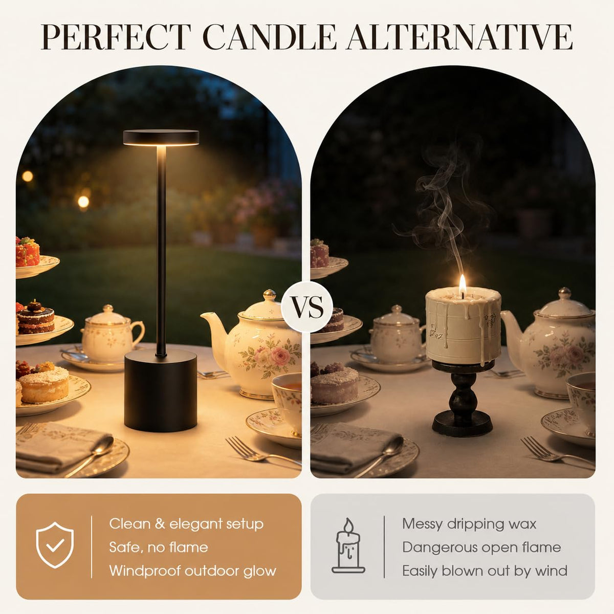 Cordless Table Lamp Set of 2 5000mAh Rechargeable Lamp with - AUDLES Official Imagery - 3