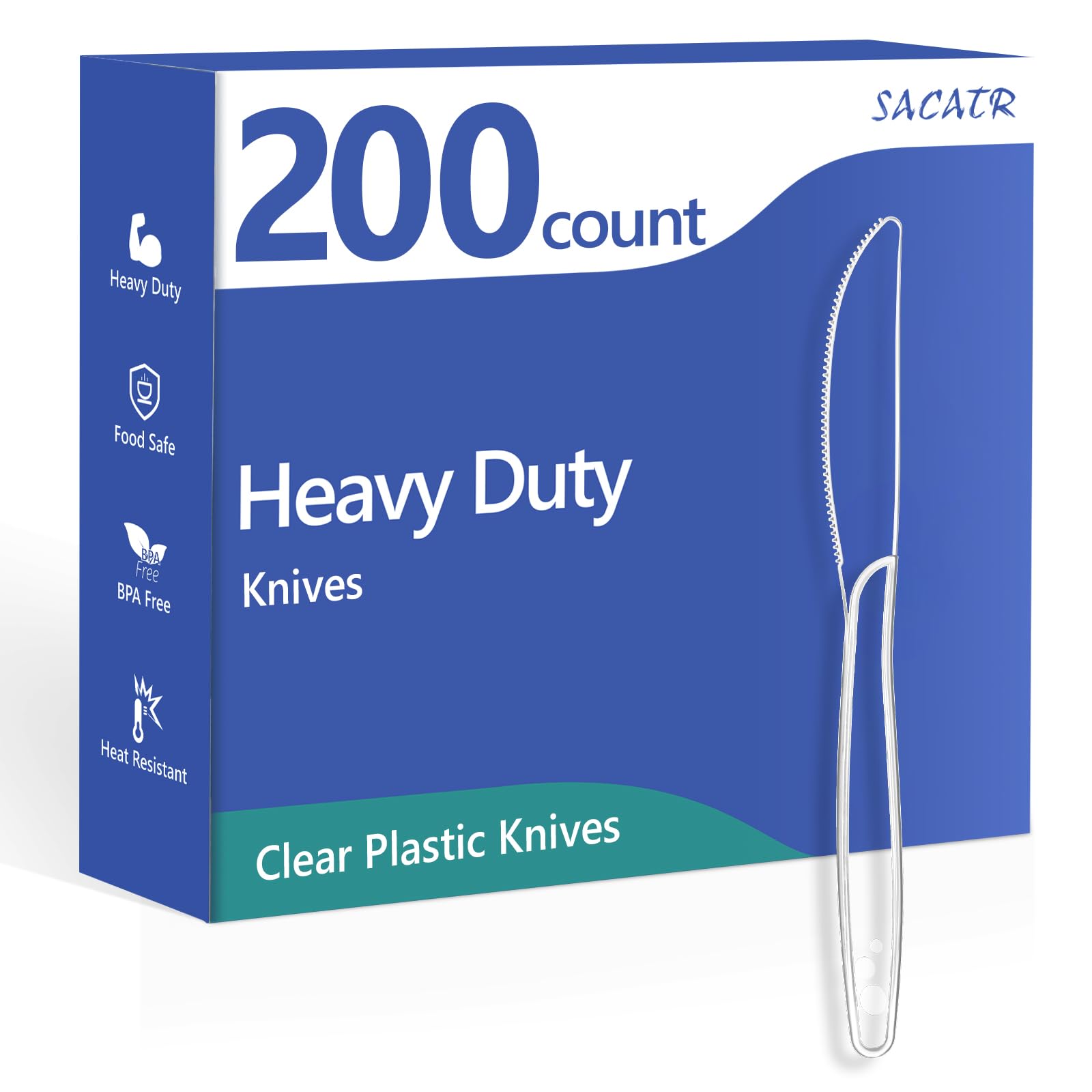 SACATR 100 Count Heavy Duty Plastic Knives Disposable - SACATR Official Product View 9