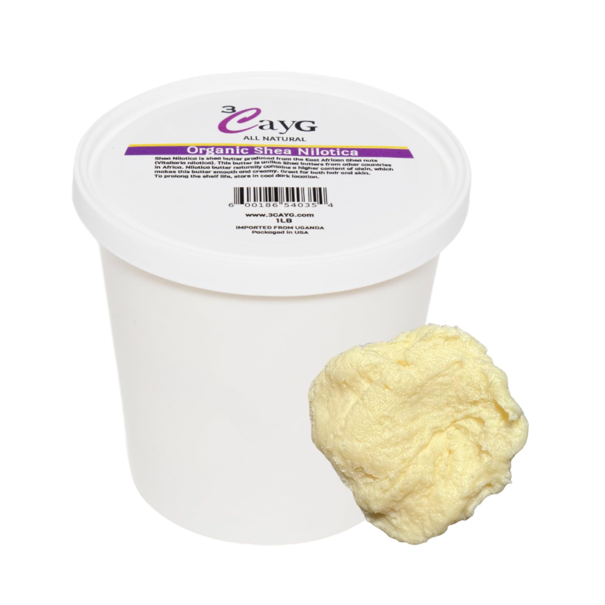 3CAYG 1LB Shea Nilotica | East African Shea Butter| Creamy - Product Imagery