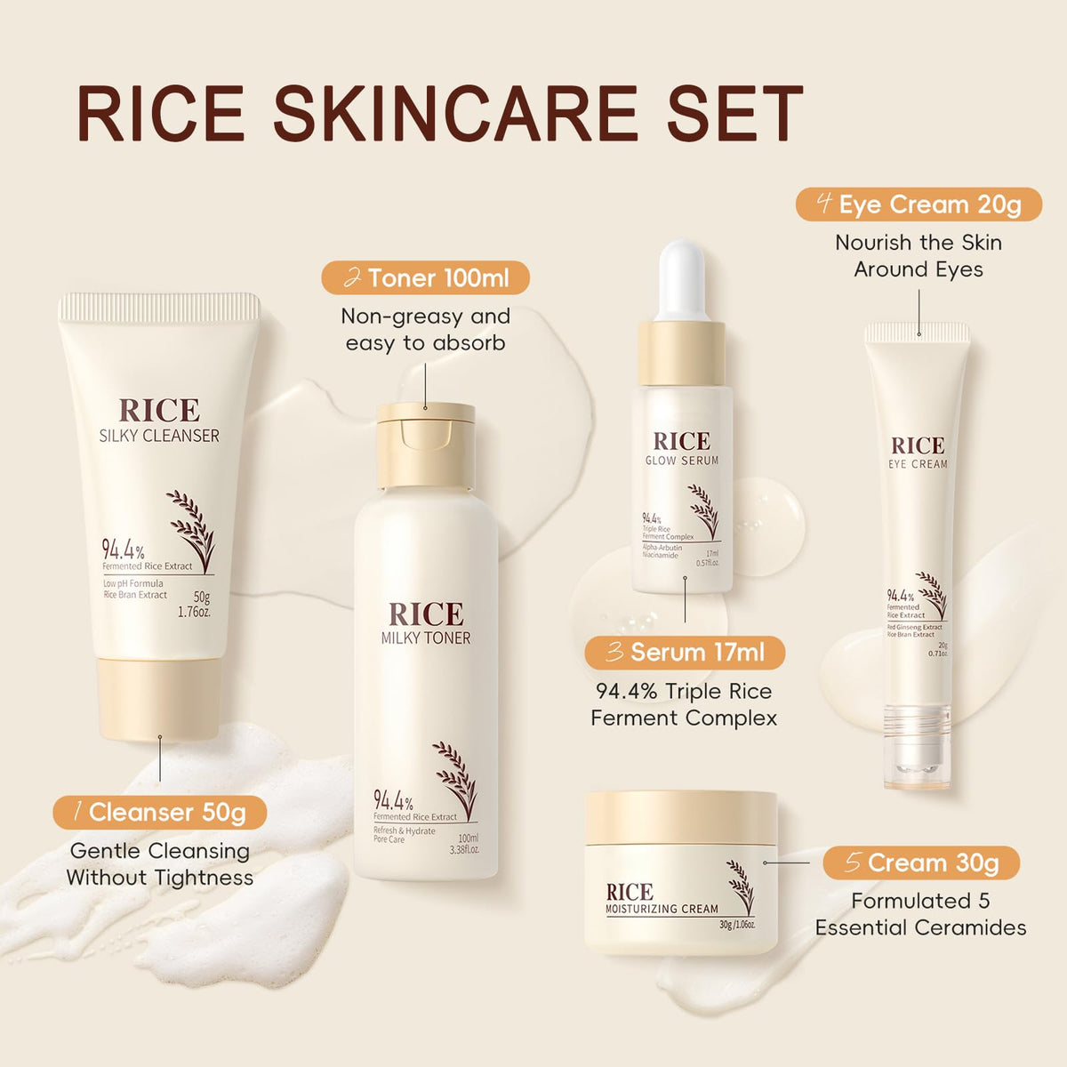 17 PCS Korean Skin Care Set Rice Skin Care Set for Kids - Deepmind Official Imagery - 5