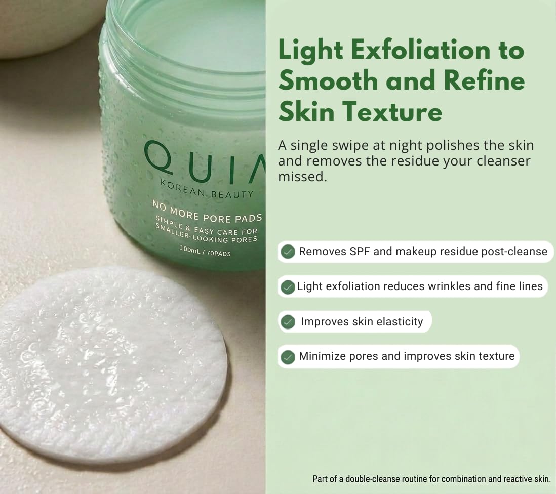 QUIA Korean Anti Aging Toner Pads Gentle Exfoliating - QUIA Beauty Official Imagery - 4