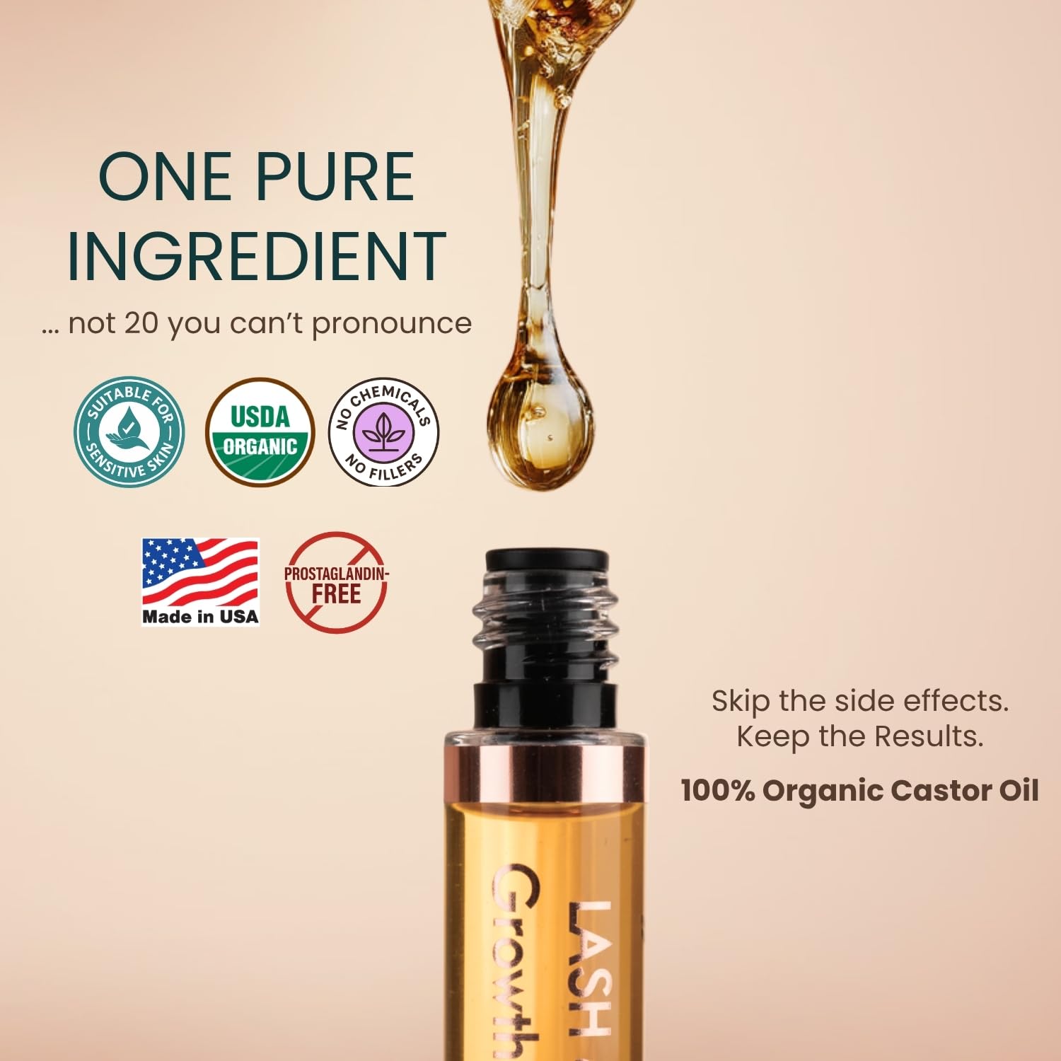 Live Fraiche Organic Castor Oil Lash Serum for Eyelash Growth Serum an - View 4