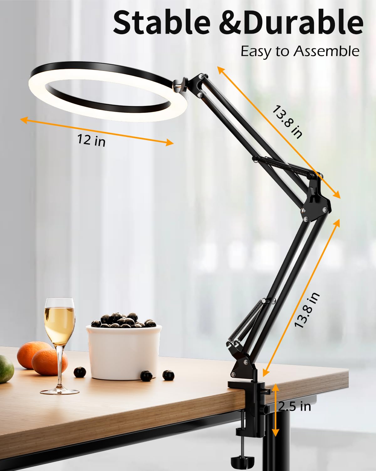 UBeesize 12 Ring Light with Overhead Phone Mount LED Selfie - UBeesize Official Imagery - 5