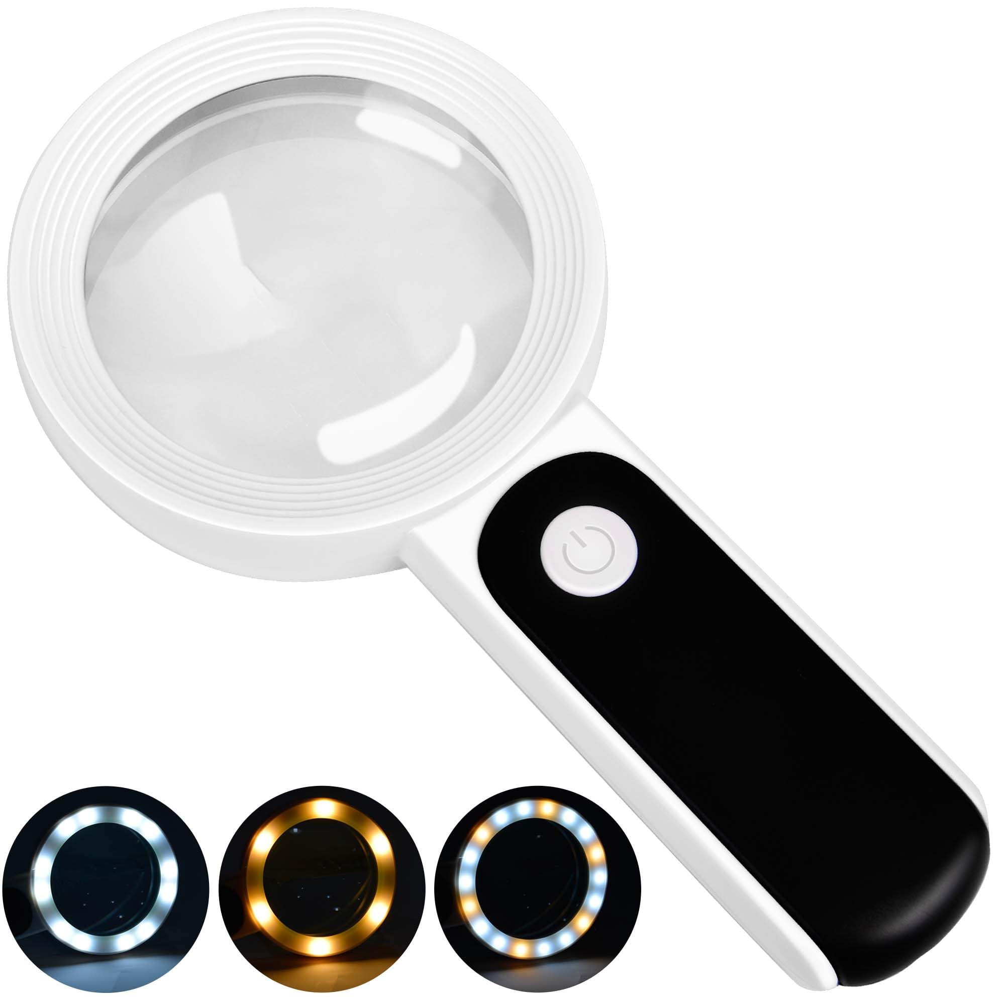 JMH Magnifying Glass with Light, Handheld Large Magnifying Glass by JMH - Angle View 9