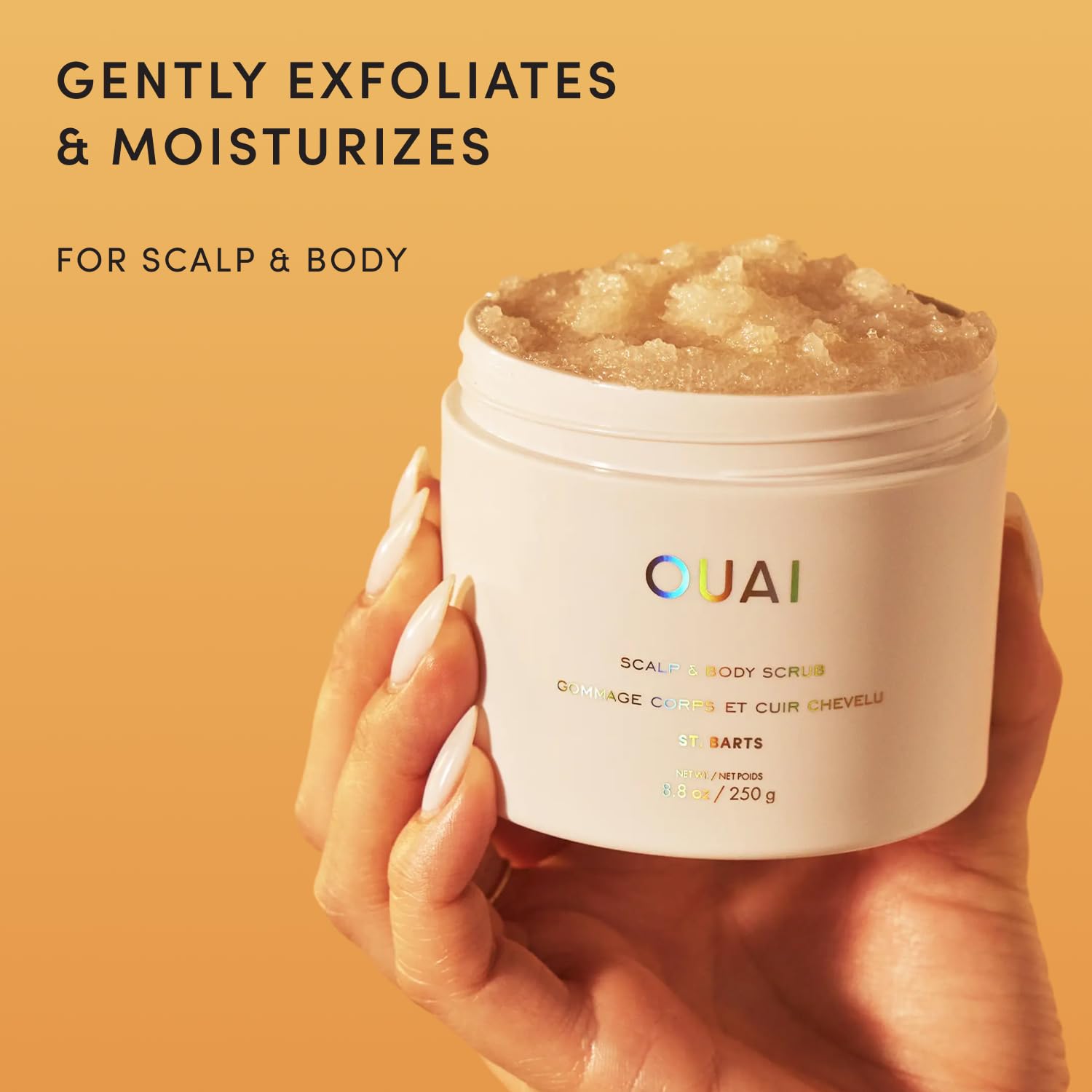 OUAI Scalp & Body Scrub, St. Barts - Exfoliating Body Scrub with Sugar & Co - OUAI Official Product View 3
