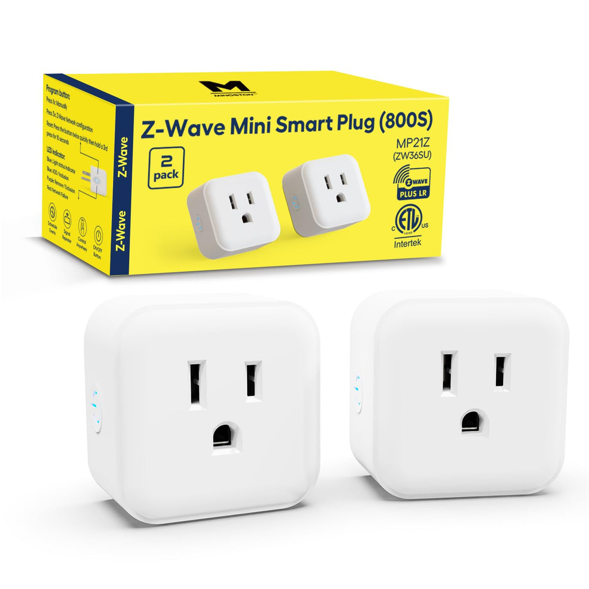 Smart Plug Mini Plug in Z Wave 800 Series Socket with Built - Minoston Official Imagery - 2