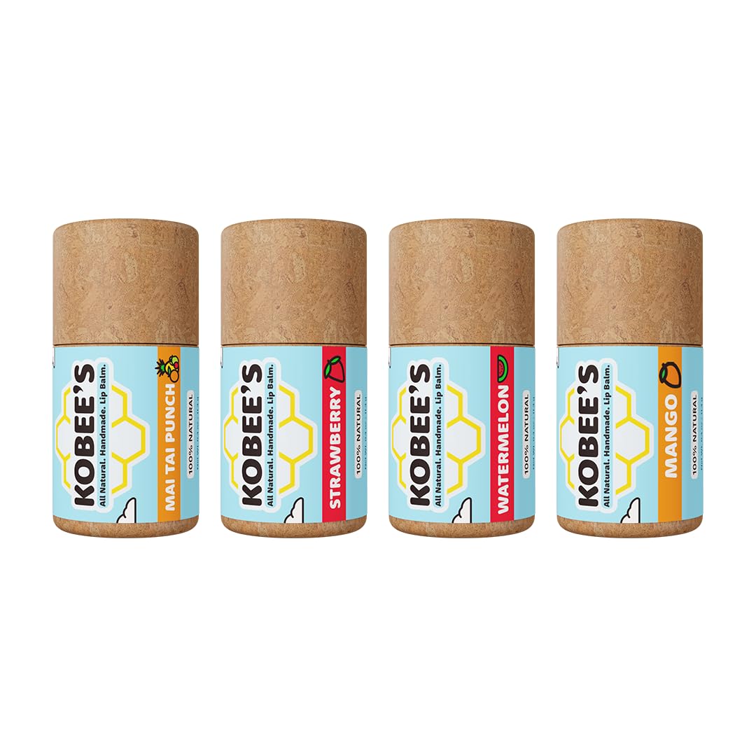 Kobeesco Fruit Flavors 4 pack Lip Balm Lip Moisturizer Lip - KOBEE'S ALL NATURAL. HANDMADE. LIP BALM. Official Imagery - 2