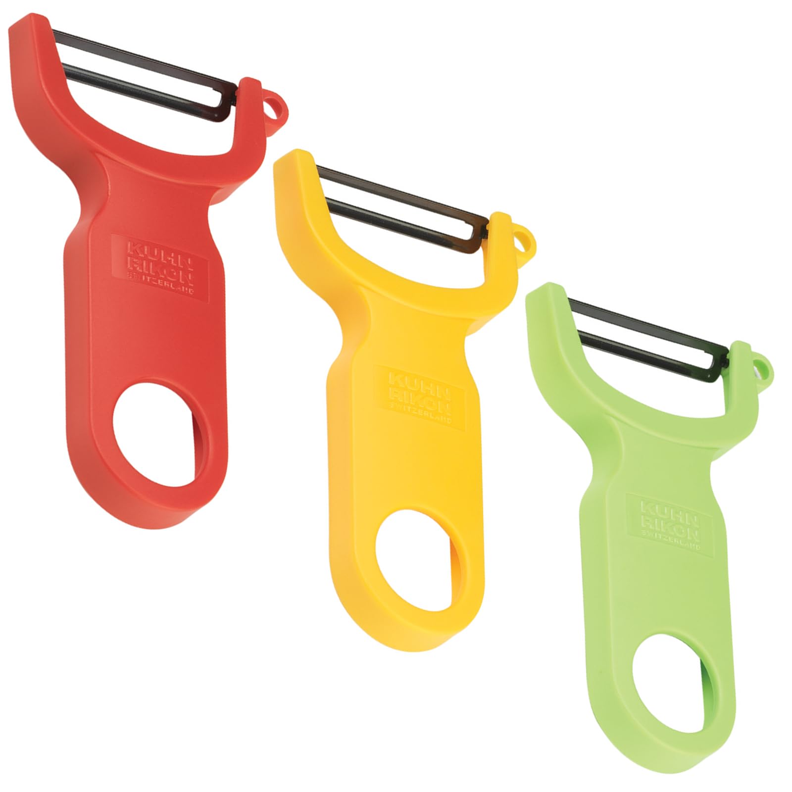 Kuhn Rikon Original Swiss Peeler 3-Pack Red/Green/Yellow - Kuhn Rikon Official Product View 1