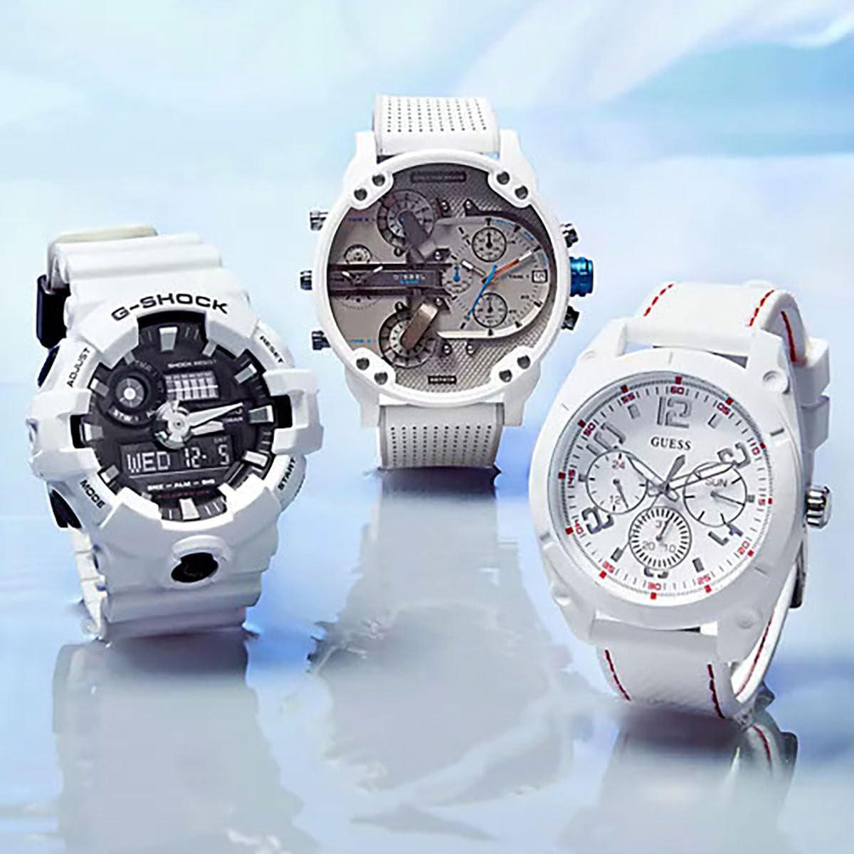 Casio Men's 'G Shock' Quartz Resin Casual Watch, Color:White - View 3