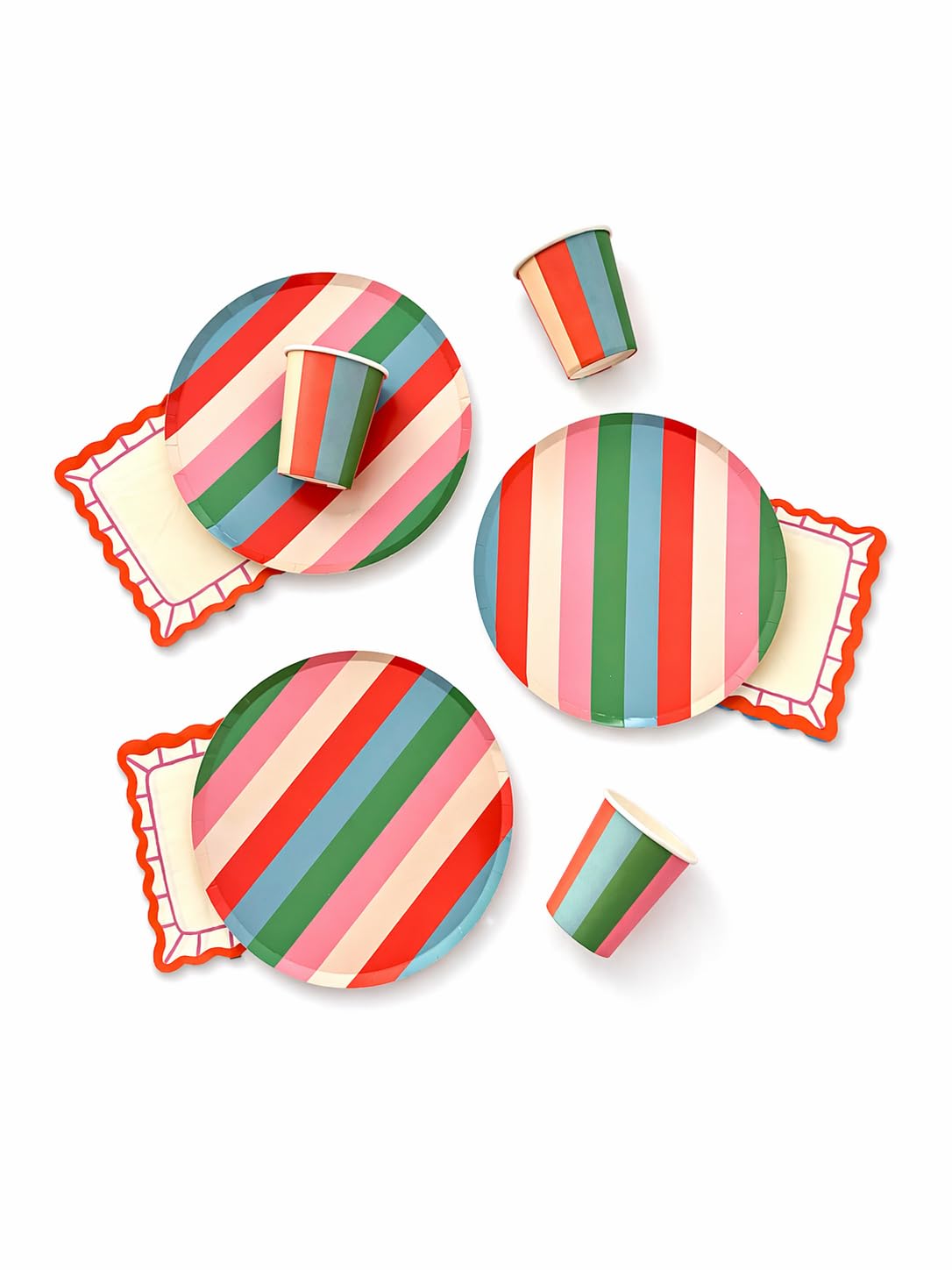 Vibrant Striped Party Pack - Pop Party Supplies Official Imagery - 1