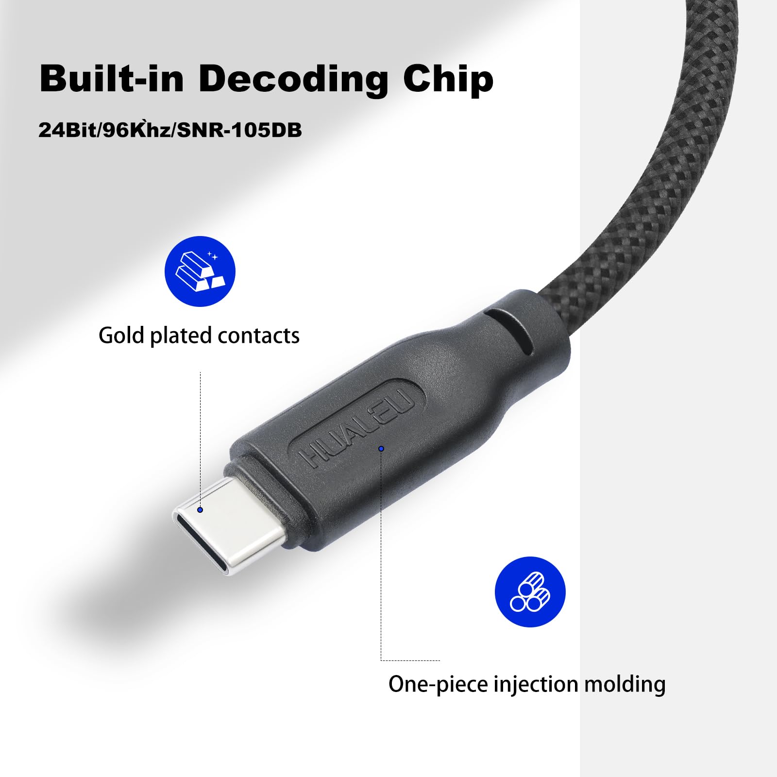 HUALEU 24Bit/96Khz USB c to XLR Male Audio Cable,USB C Smartphone by HUALEU - Angle View 8