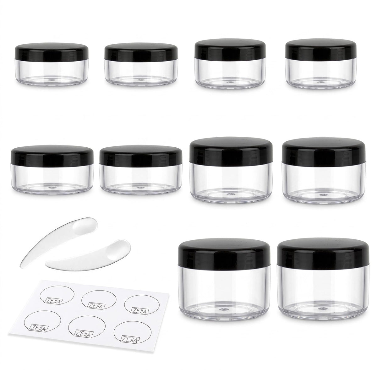 10pcs Small Travel Containers 3 5 10 15 20 Gram Sample Jars - ZEJIA Official Product Imagery - 1