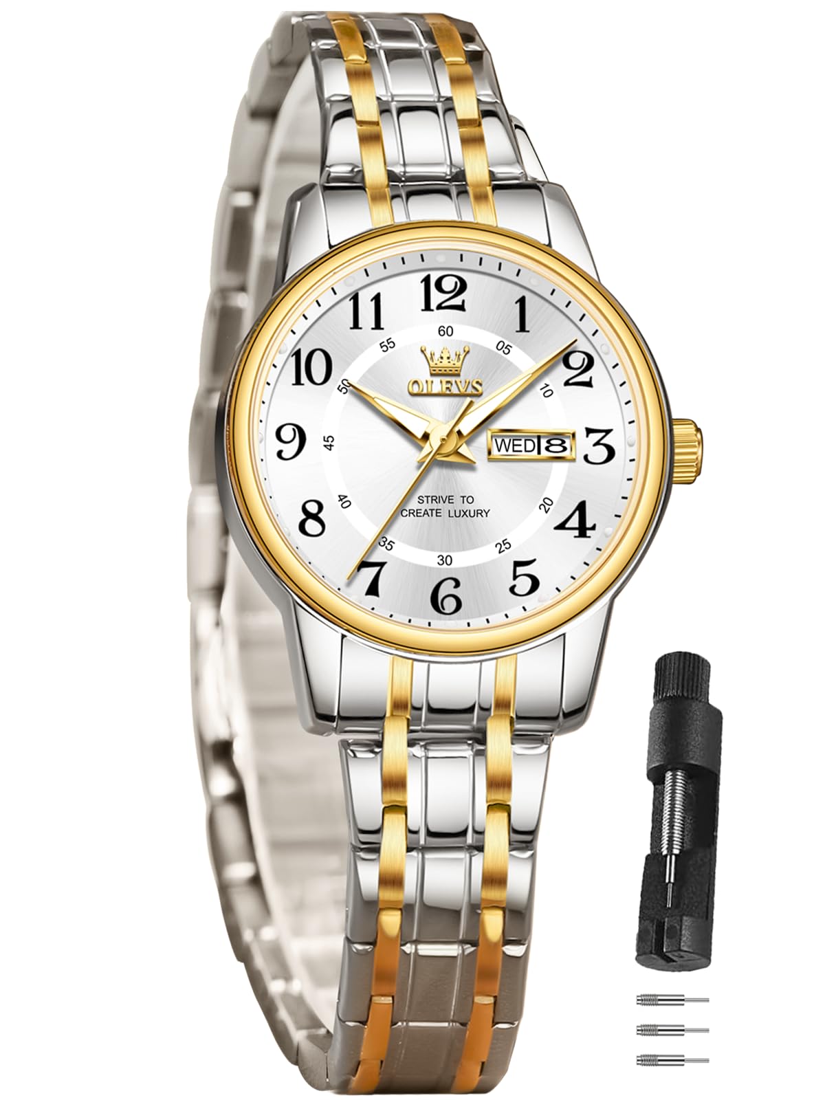 OLEVS Watches for Women Dress 30M Waterproof Long Band for Medium Wris - View 1