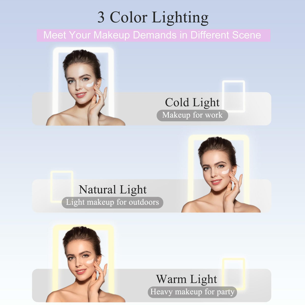 FUNTOUCH Rechargeable Travel Makeup Mirror with Lights - FUNTOUCH Official Imagery - 6