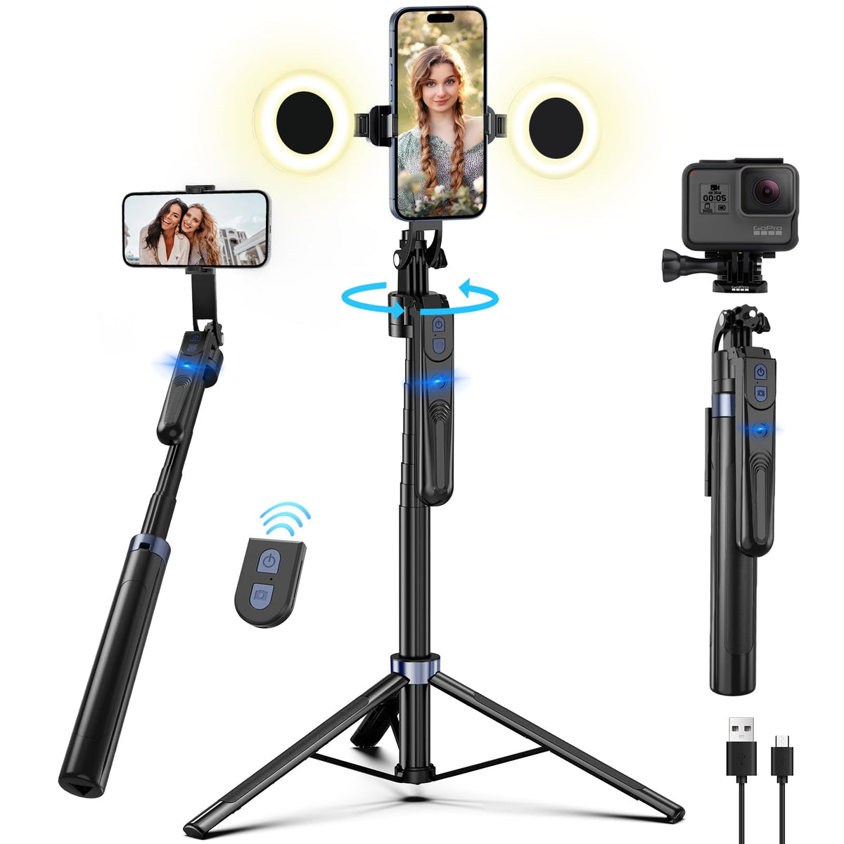 Content Creator Vlogging Kit for iPhone Android 70 inch Auto - YUANRAN Official Imagery - 8