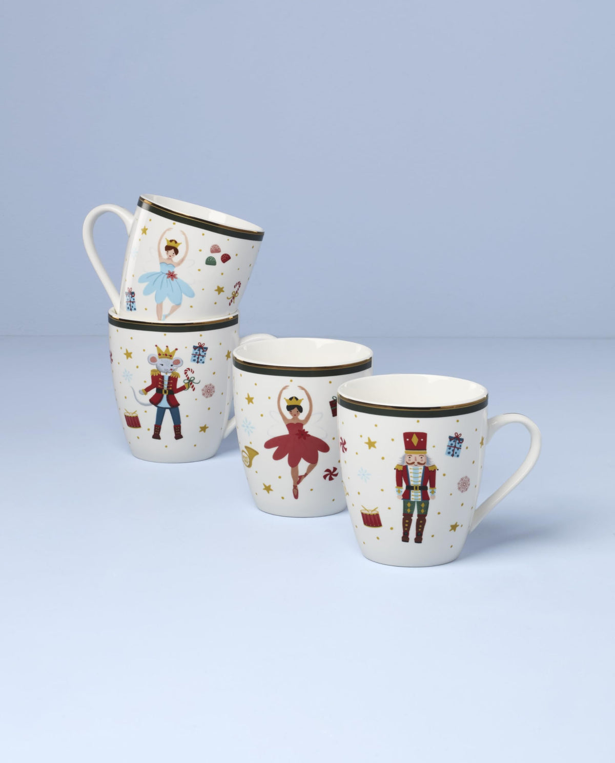 Lenox Nutcracker Ballet Christmas Porcelain Mug Set for 4 - Lenox Official Imagery - 4