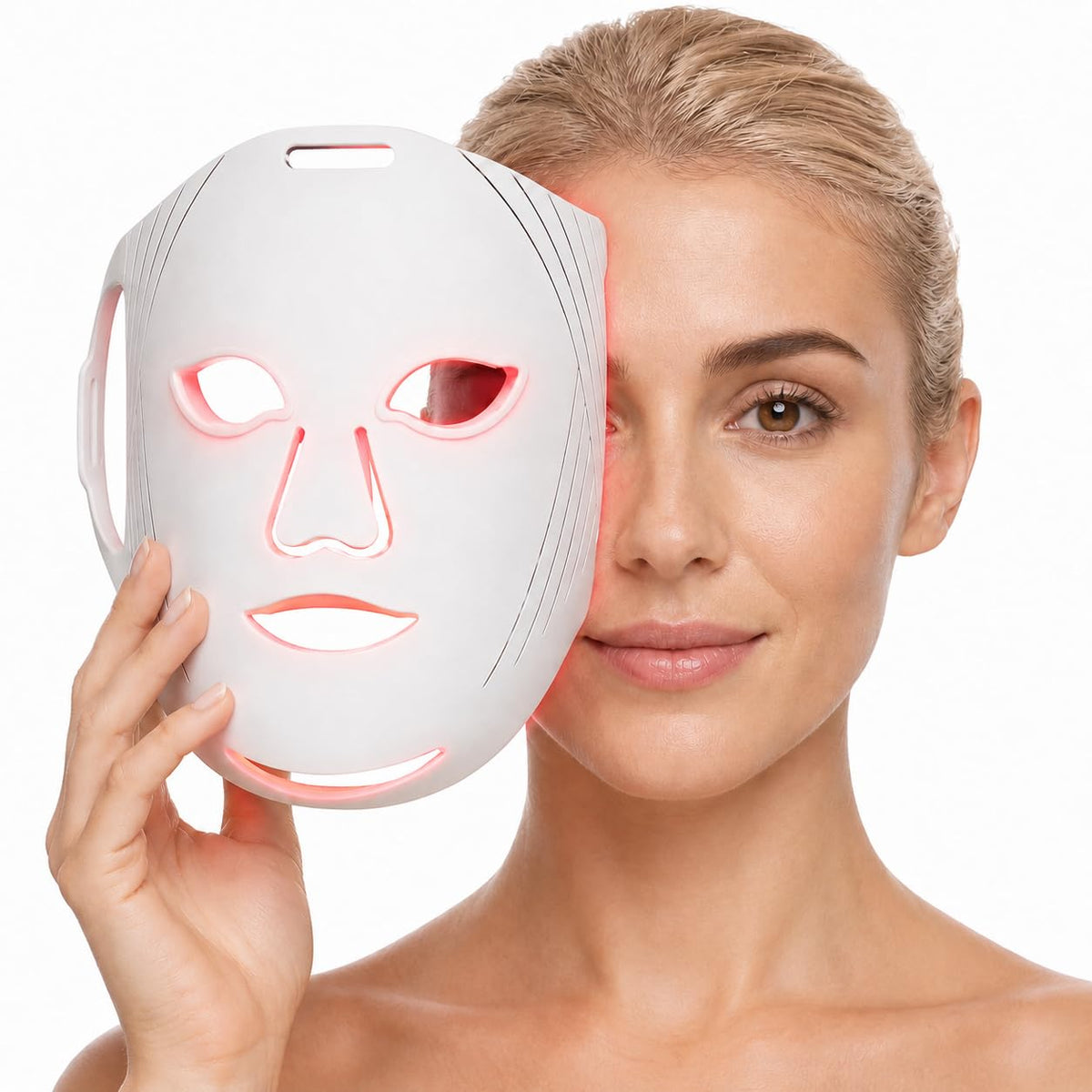 Red Light Therapy Face Mask Wireless LED Red Blue Near - American Wellness Authority Official Imagery - 8
