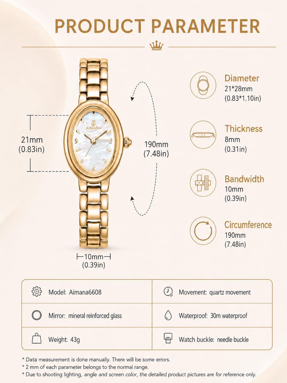 MASTOP Women s Oval Bracelet Watch Stainless Steel Easy Read - MASTOP Official Imagery - 7