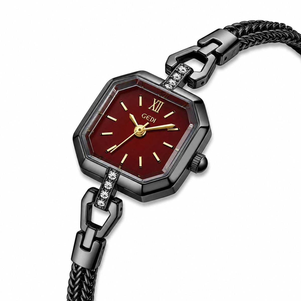 FANMIS Women Petite Bracelet Watch Small Gold Octagon Quartz - FANMIS Official Imagery - 3