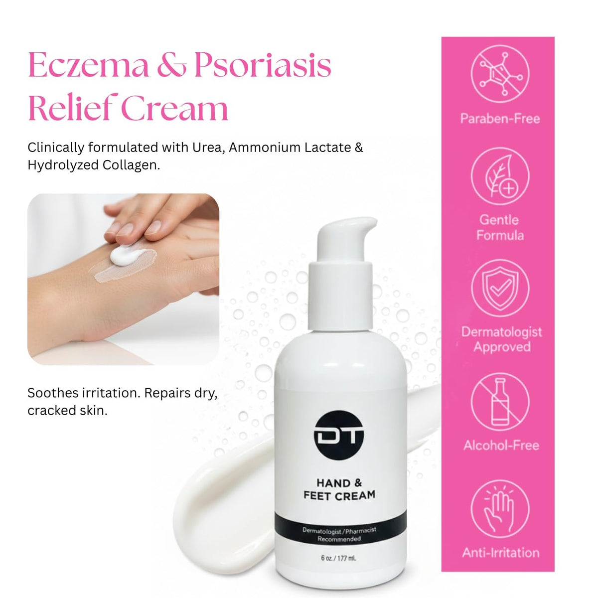 Hand Foot Cream Cracked Heel Cream with Urea Lactic Acid - DT Collagen Official Imagery - 3