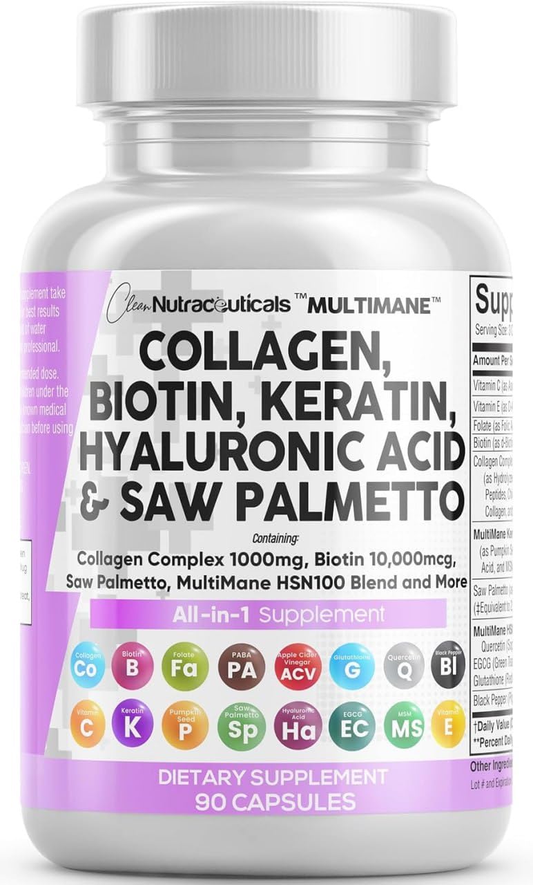 Clean Nutraceuticals Collagen Pills 1000mg Biotin 10000mcg - Clean Nutraceuticals Official Imagery - 2