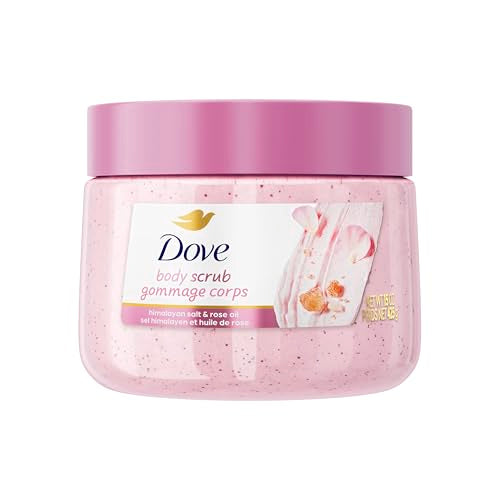 Dove Himalayan Salt & Rose Oil Body Scrub Exfoliates and Deeply - Product Imagery