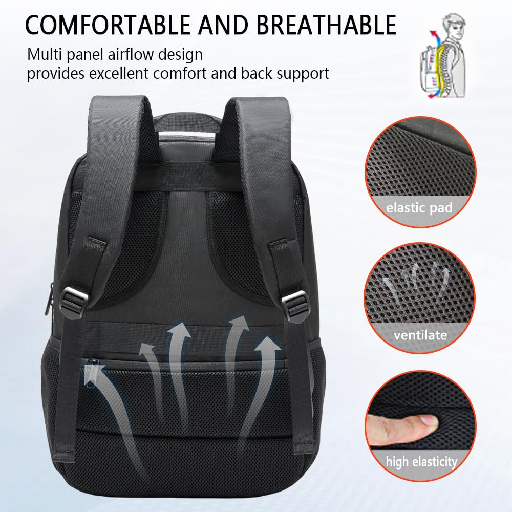 WeiTrust Travel Laptop Backpack, 40L Water-Resistant & Durable Business Backpack, Airline-Approved for Carry-On, Fits 17.3-inch Laptops, Suitable for School & Daily Commute