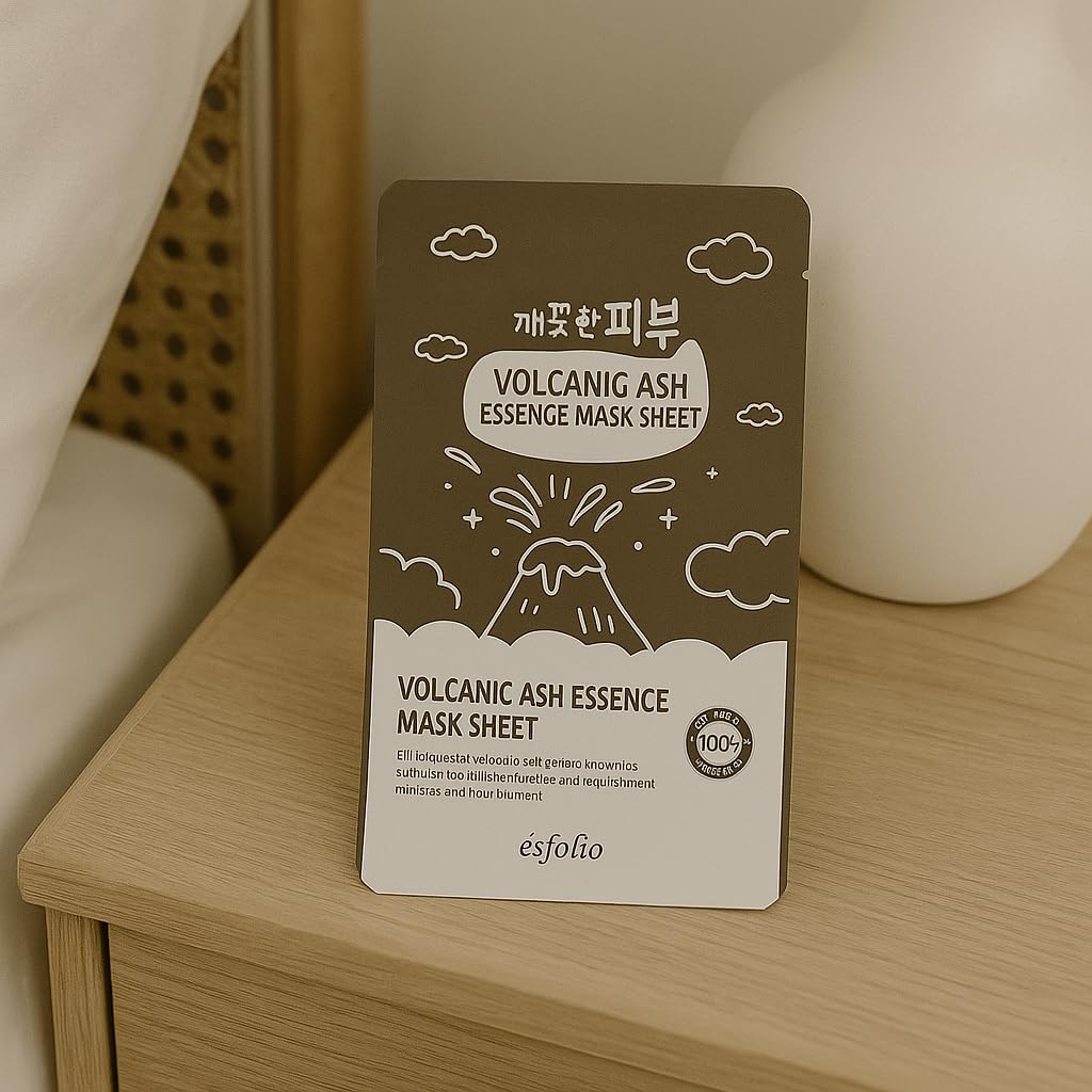 esfolio Volcanic Ash Face Mask – Deep Cleansing Korean Sheet - esfolio