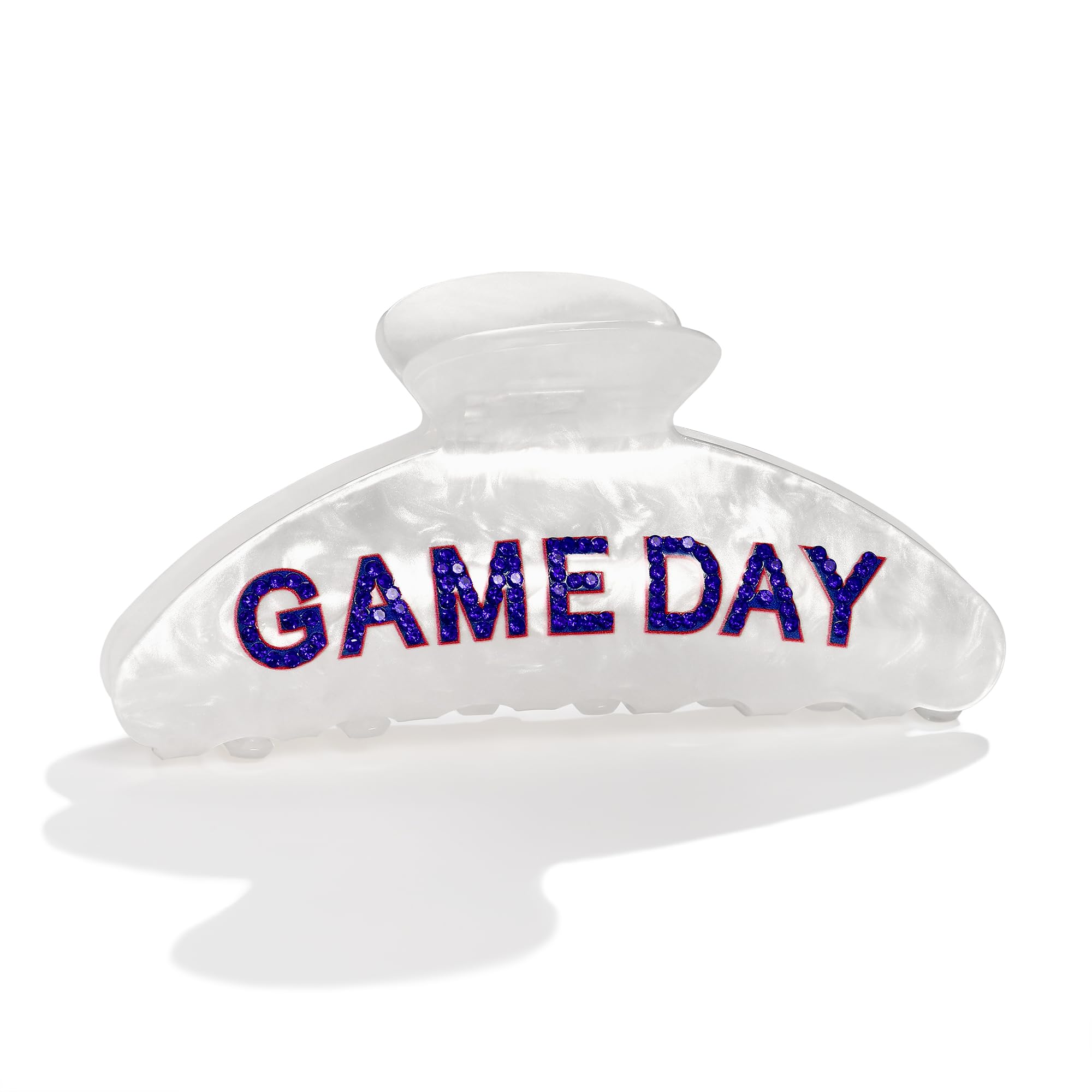 Game Day Hair Clips for Women Trendy White Blue Hair Claw Clips - Product Imagery